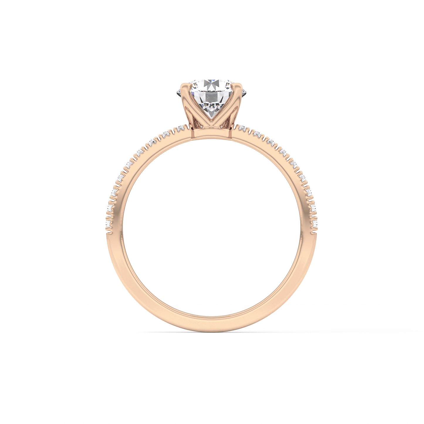 Round Cut 1.03 Carat Moissanite Ring – Pave Setting in Gold 21