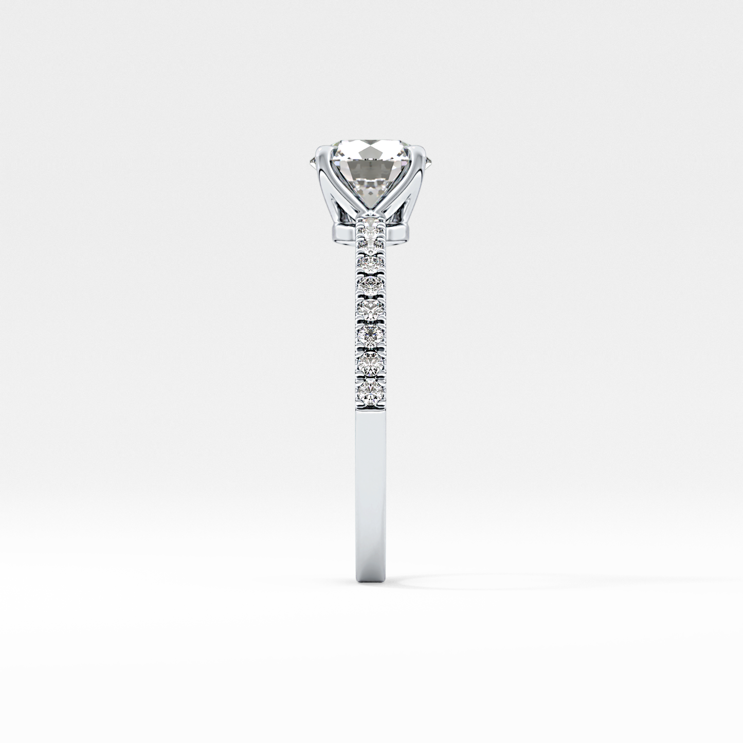 Round Cut 1.03 Carat Moissanite Ring – Pave Setting in Gold 7