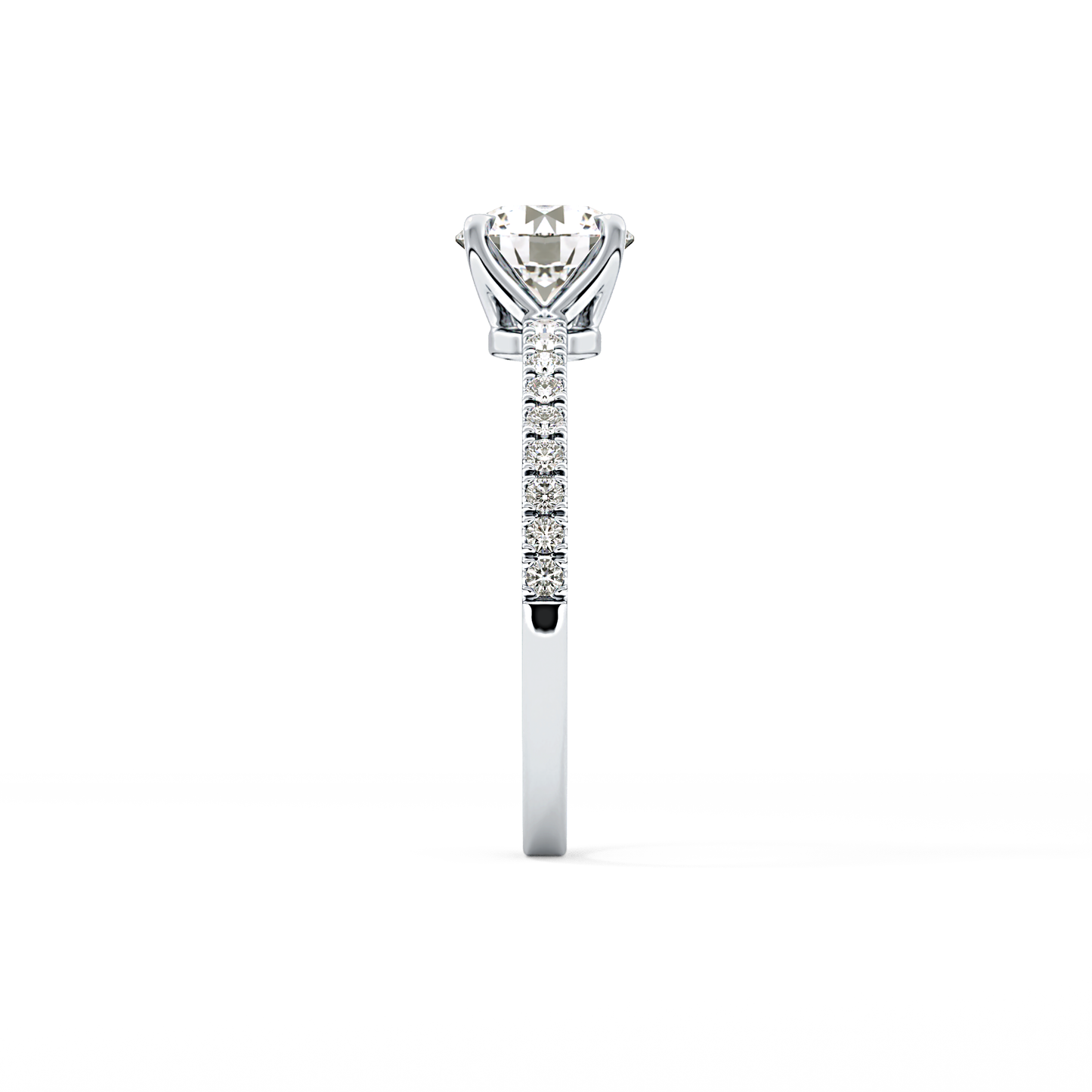 Round Cut 1.03 Carat Moissanite Ring – Pave Setting in Gold 3
