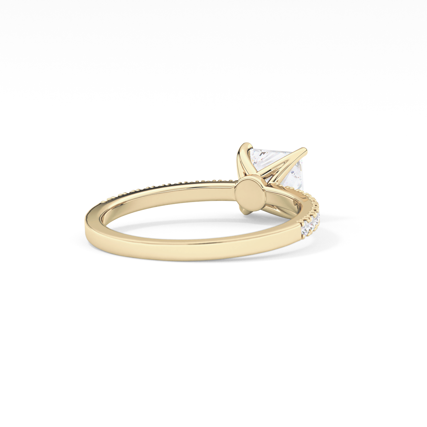 Princess Cut 1.04 Carat Moissanite Ring – Pave Setting in Gold 9