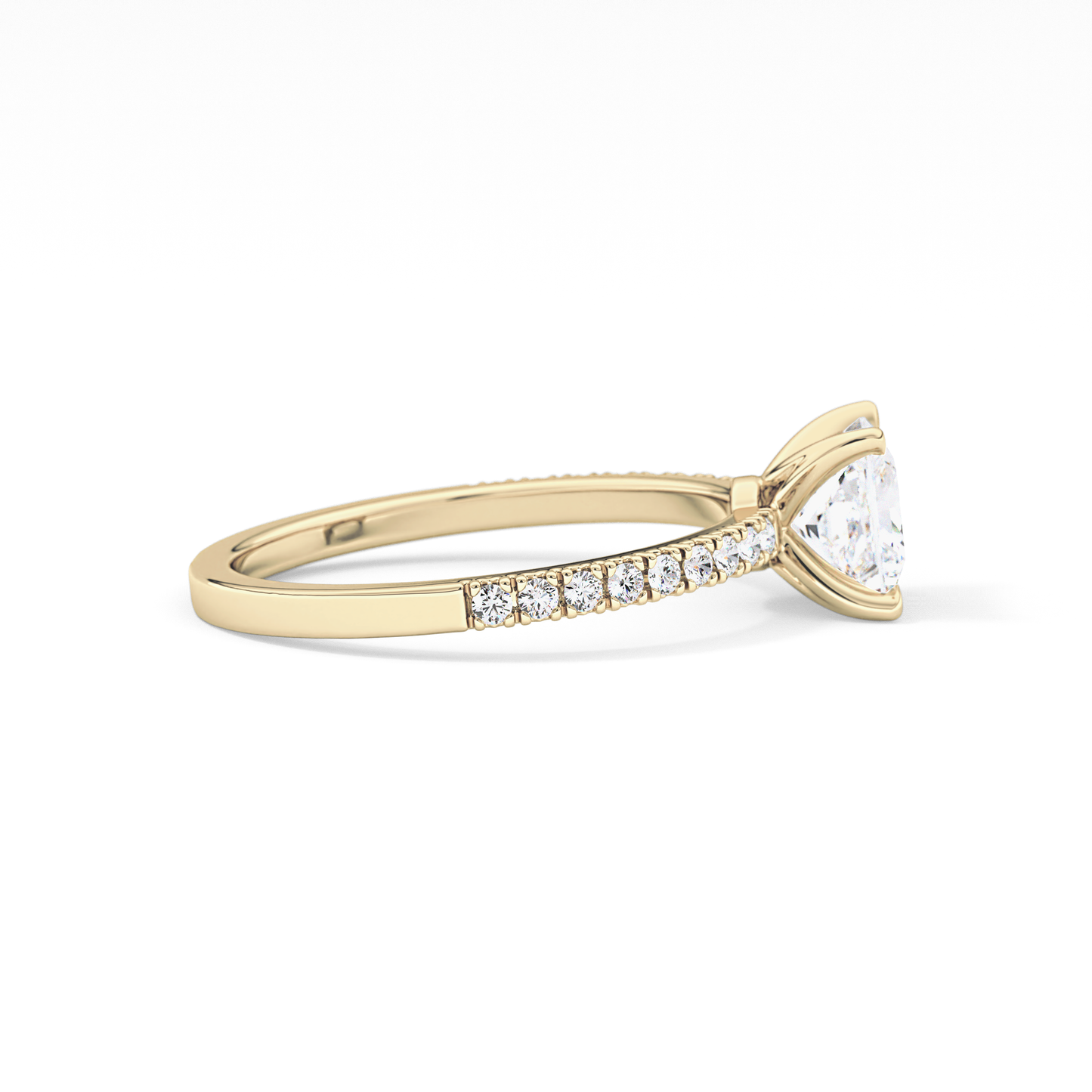 Princess Cut 1.04 Carat Moissanite Ring – Pave Setting in Gold 10