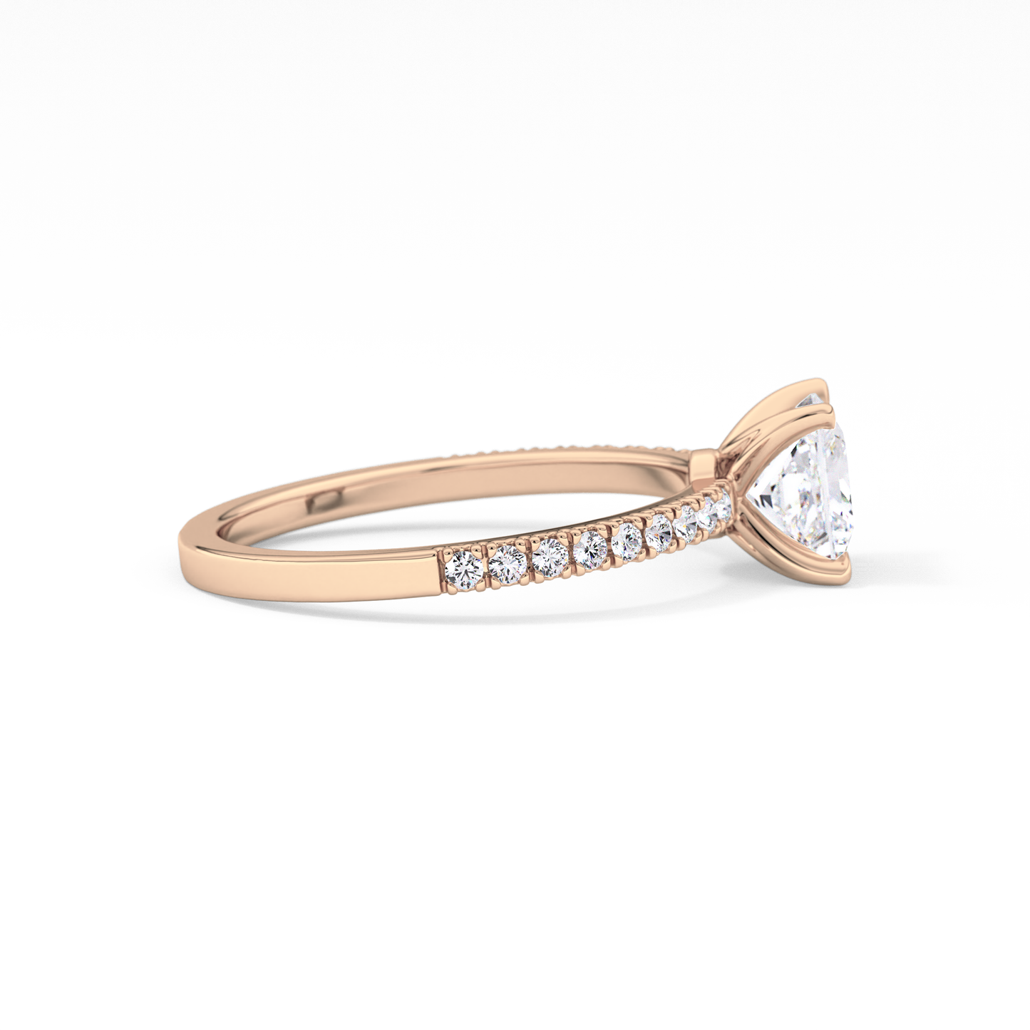 Princess Cut 1.04 Carat Moissanite Ring – Pave Setting in Gold 17