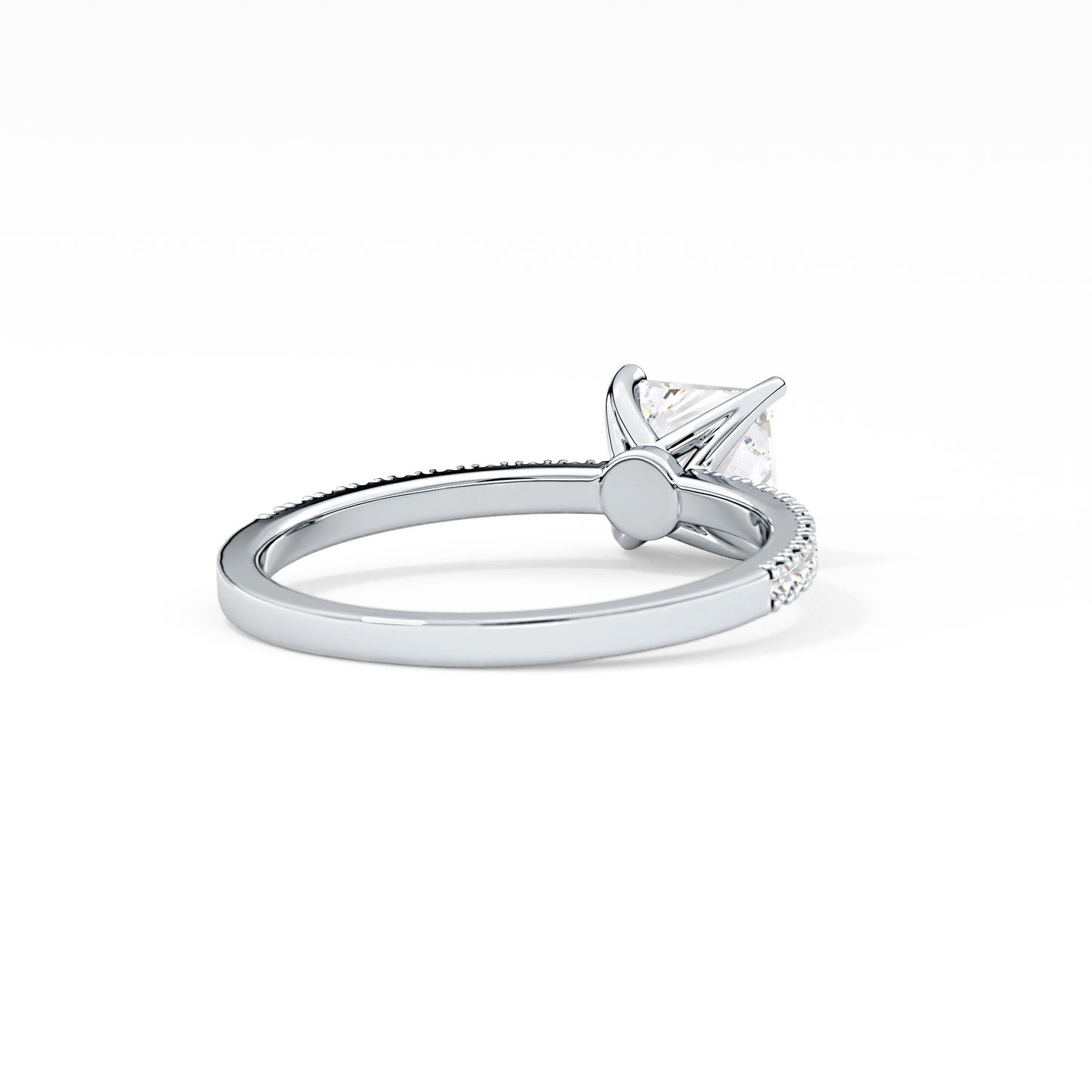 Princess Cut 1.04 Carat Moissanite Ring – Pave Setting in Gold 2