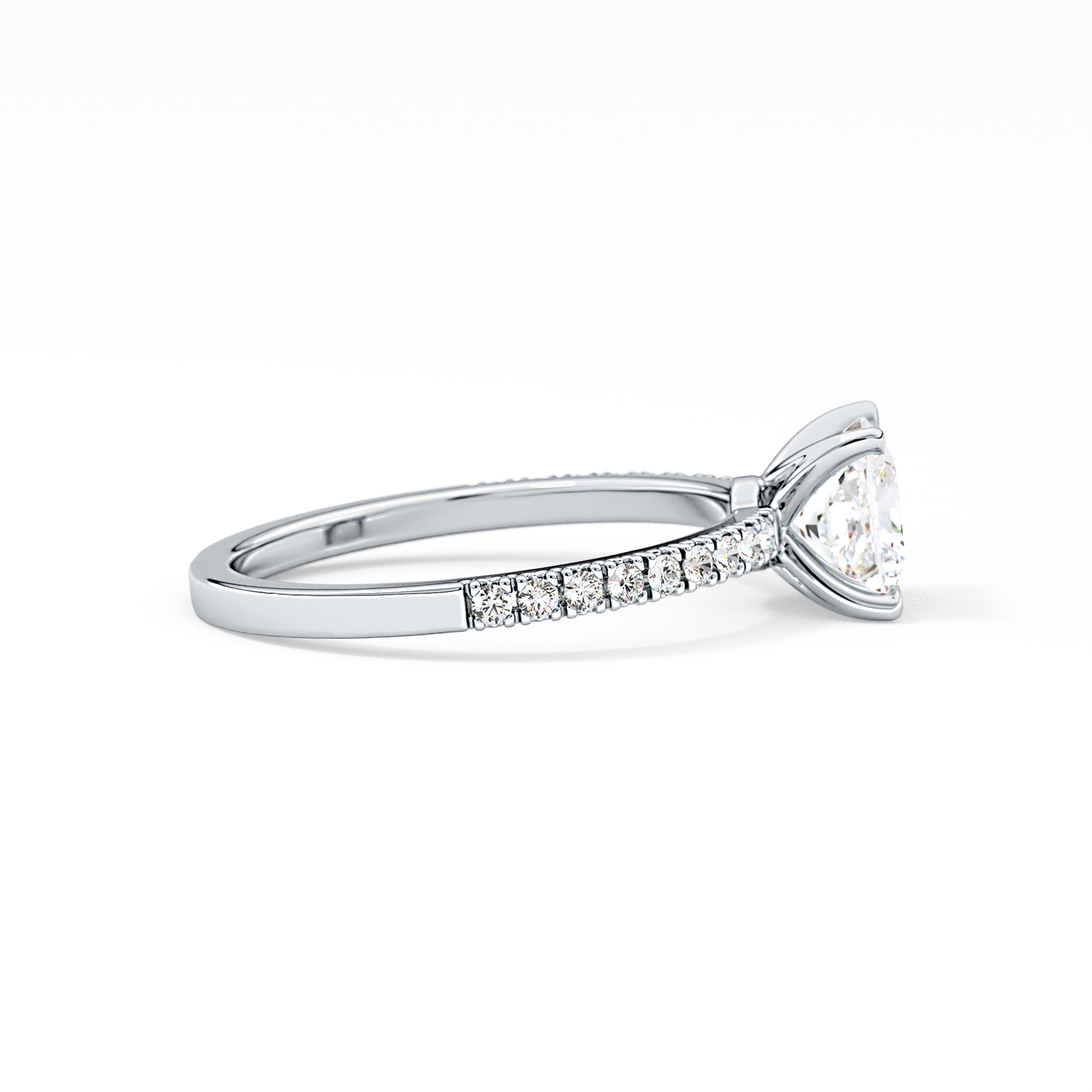 Princess Cut 1.04 Carat Moissanite Ring – Pave Setting in Gold 6