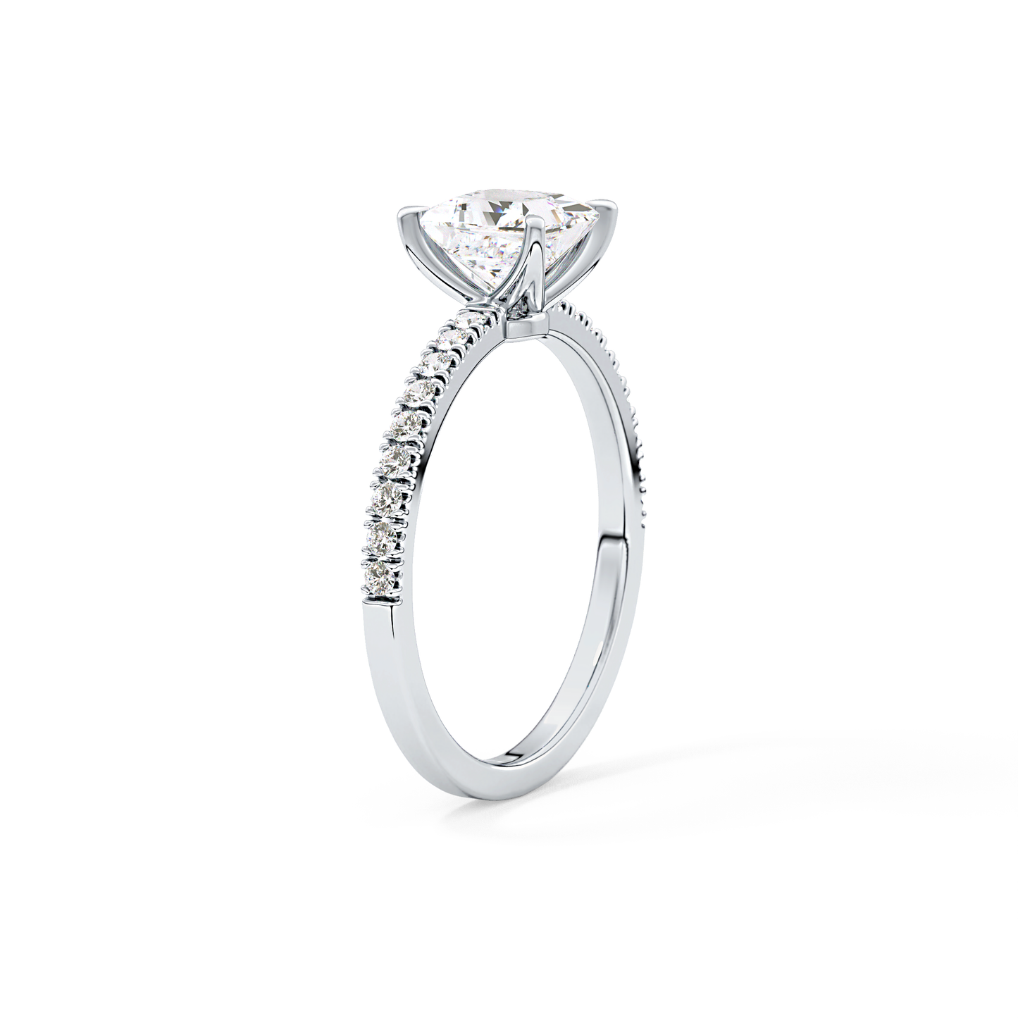 Princess Cut 1.04 Carat Moissanite Ring – Pave Setting in Gold 4