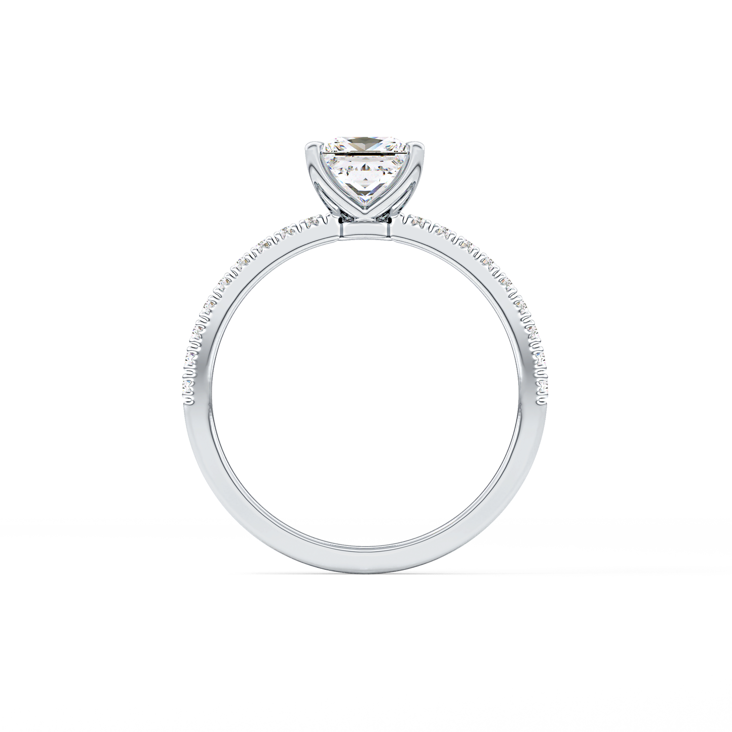 Princess Cut 1.04 Carat Moissanite Ring – Pave Setting in Gold 5