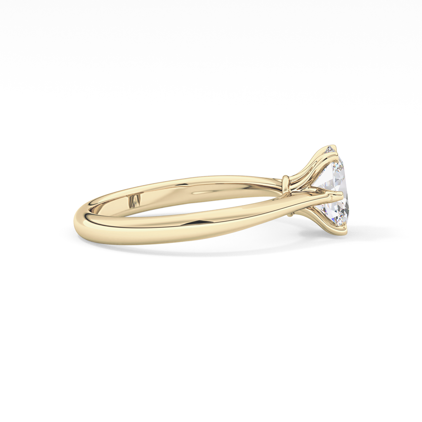 Oval Cut 1 Carat Moissanite Ring – Solitaire Setting in Gold 9