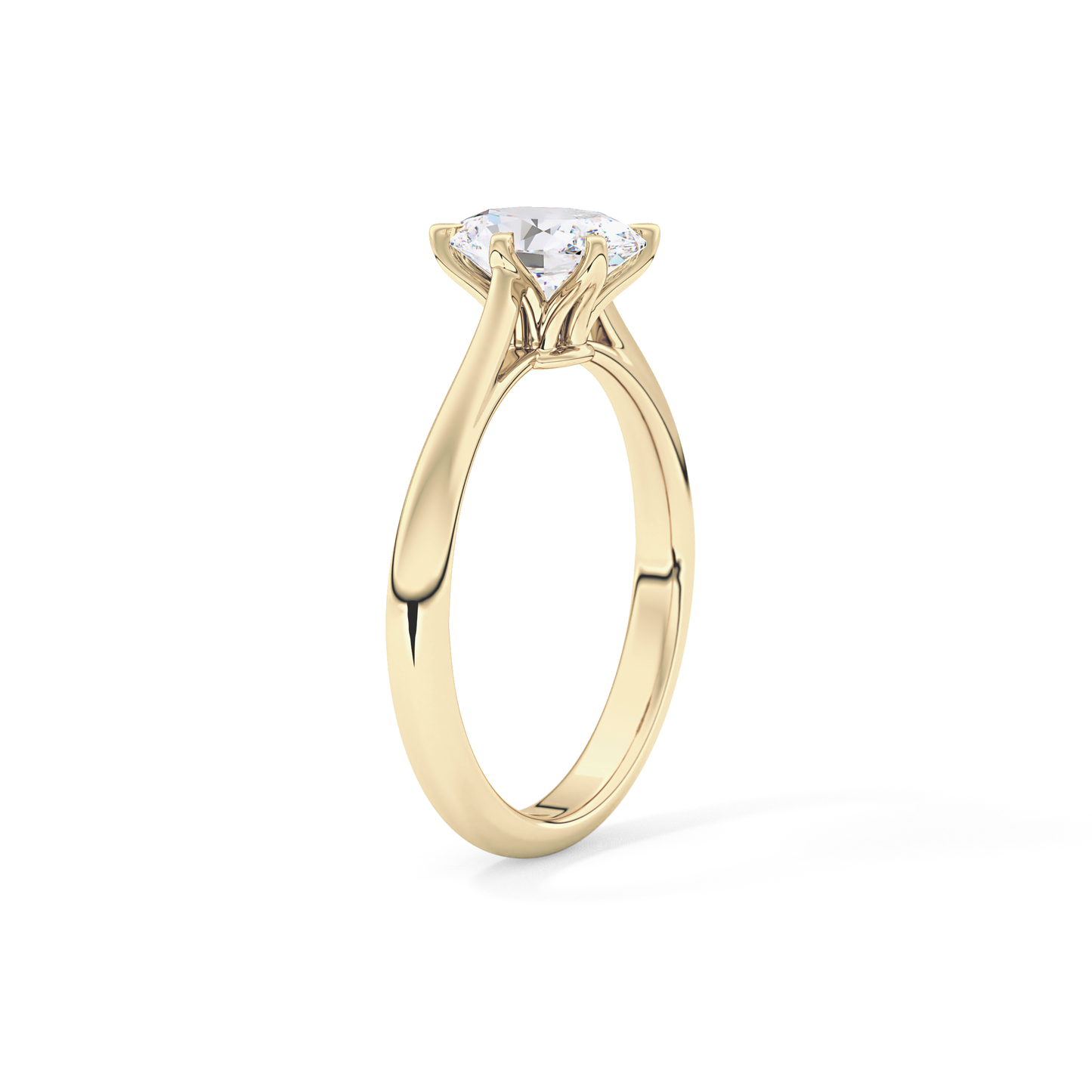 Oval Cut 1 Carat Moissanite Ring – Solitaire Setting in Gold 11