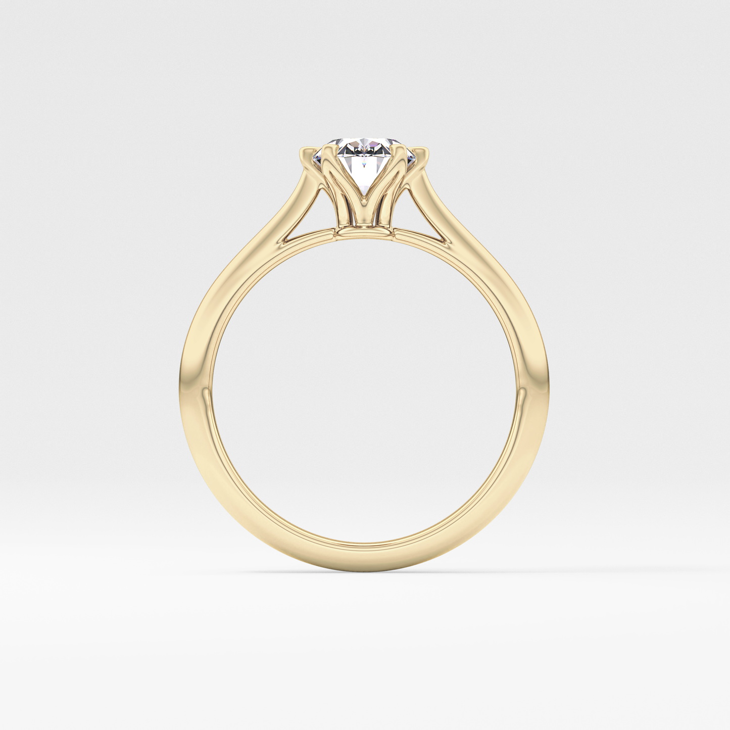 Oval Cut 1 Carat Moissanite Ring – Solitaire Setting in Gold 12