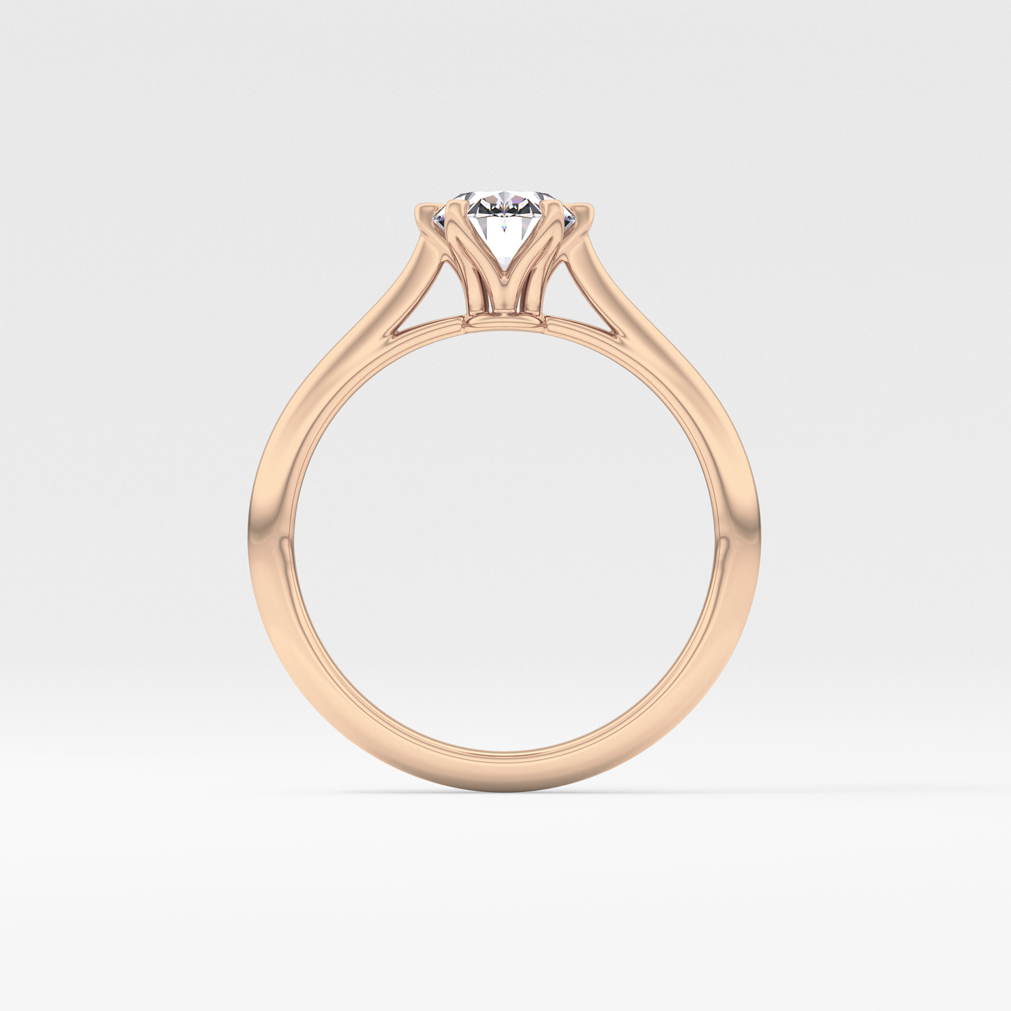 Oval Cut 1 Carat Moissanite Ring – Solitaire Setting in Gold 18