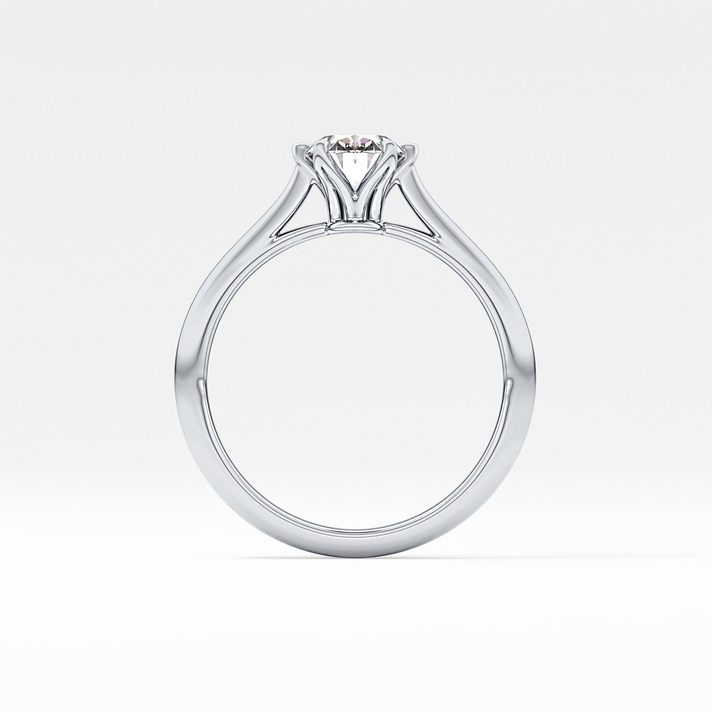 Oval Cut 1 Carat Moissanite Ring – Solitaire Setting in Gold 5