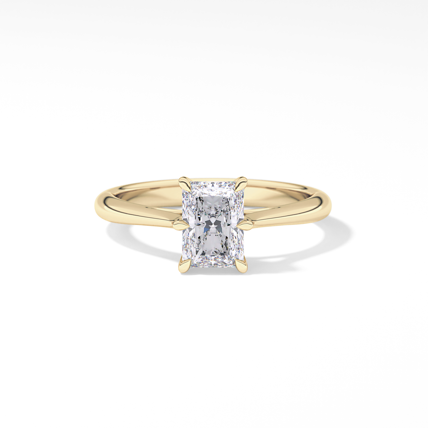 Radiant Cut 1.21 Carat Moissanite Ring – Solitaire Setting in Gold 7