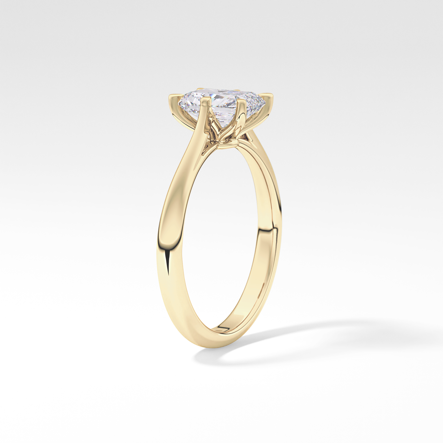 Radiant Cut 1.21 Carat Moissanite Ring – Solitaire Setting in Gold 11