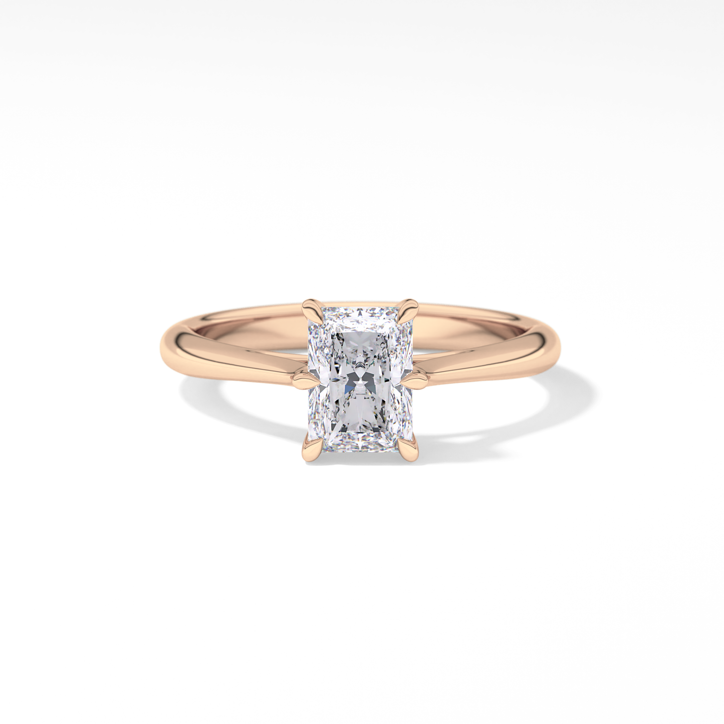 Radiant Cut 1.21 Carat Moissanite Ring – Solitaire Setting in Gold 13