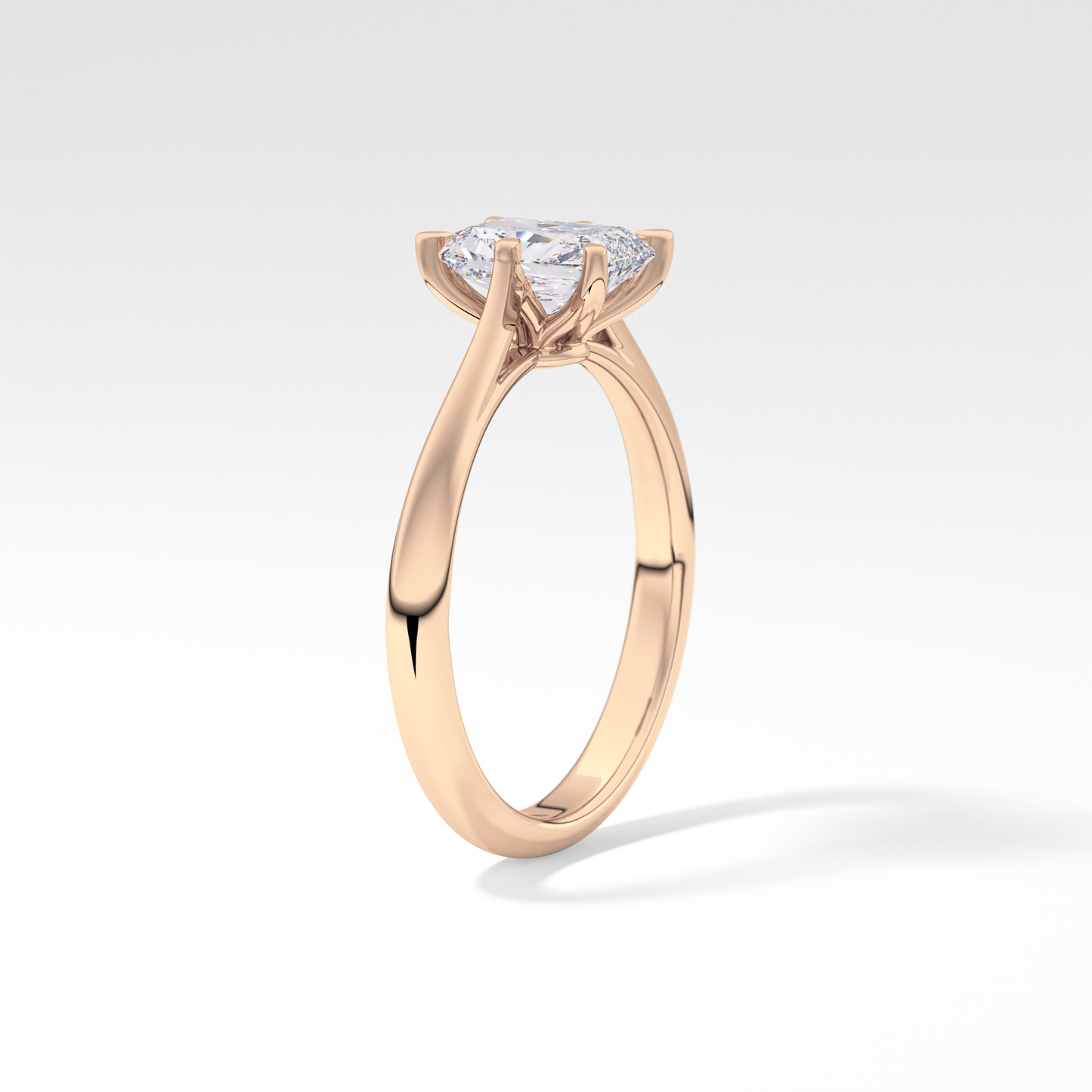 Radiant Cut 1.21 Carat Moissanite Ring – Solitaire Setting in Gold 17