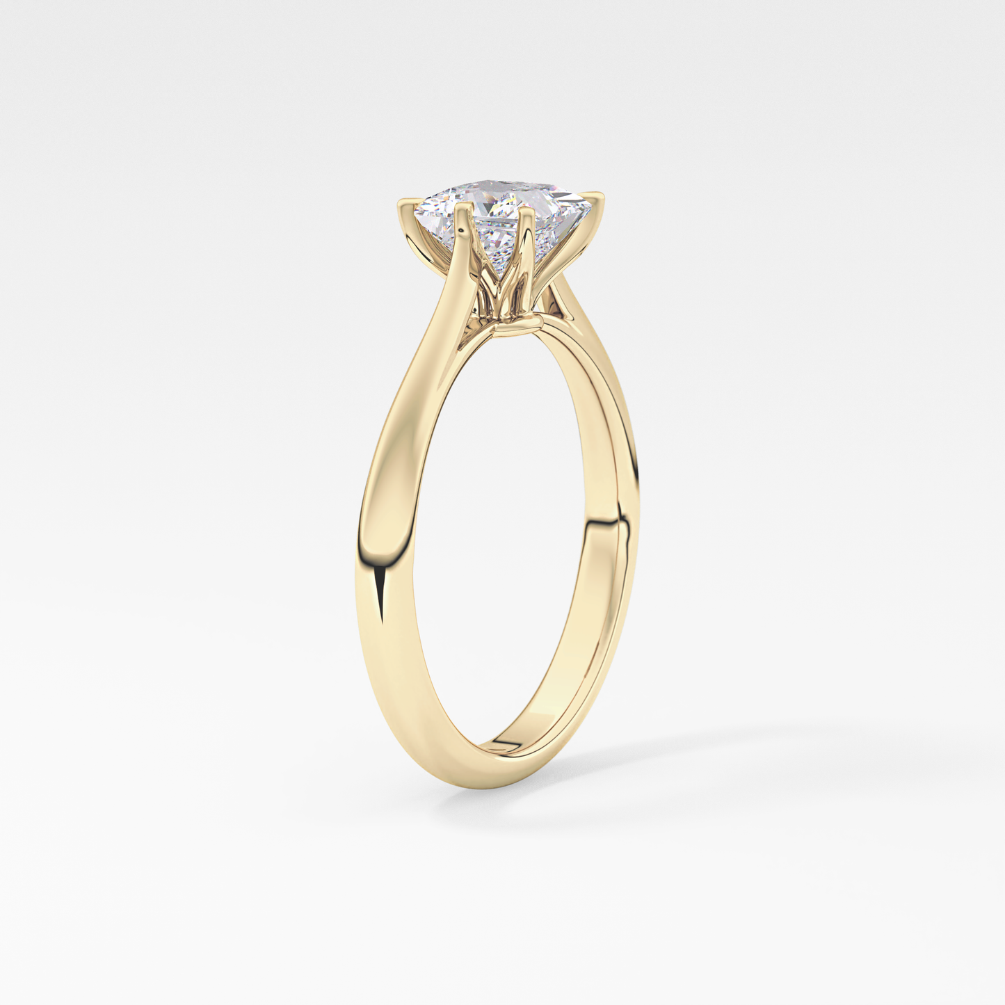 Princess Cut 1.04 Carat Moissanite Ring – Solitaire Setting in Gold