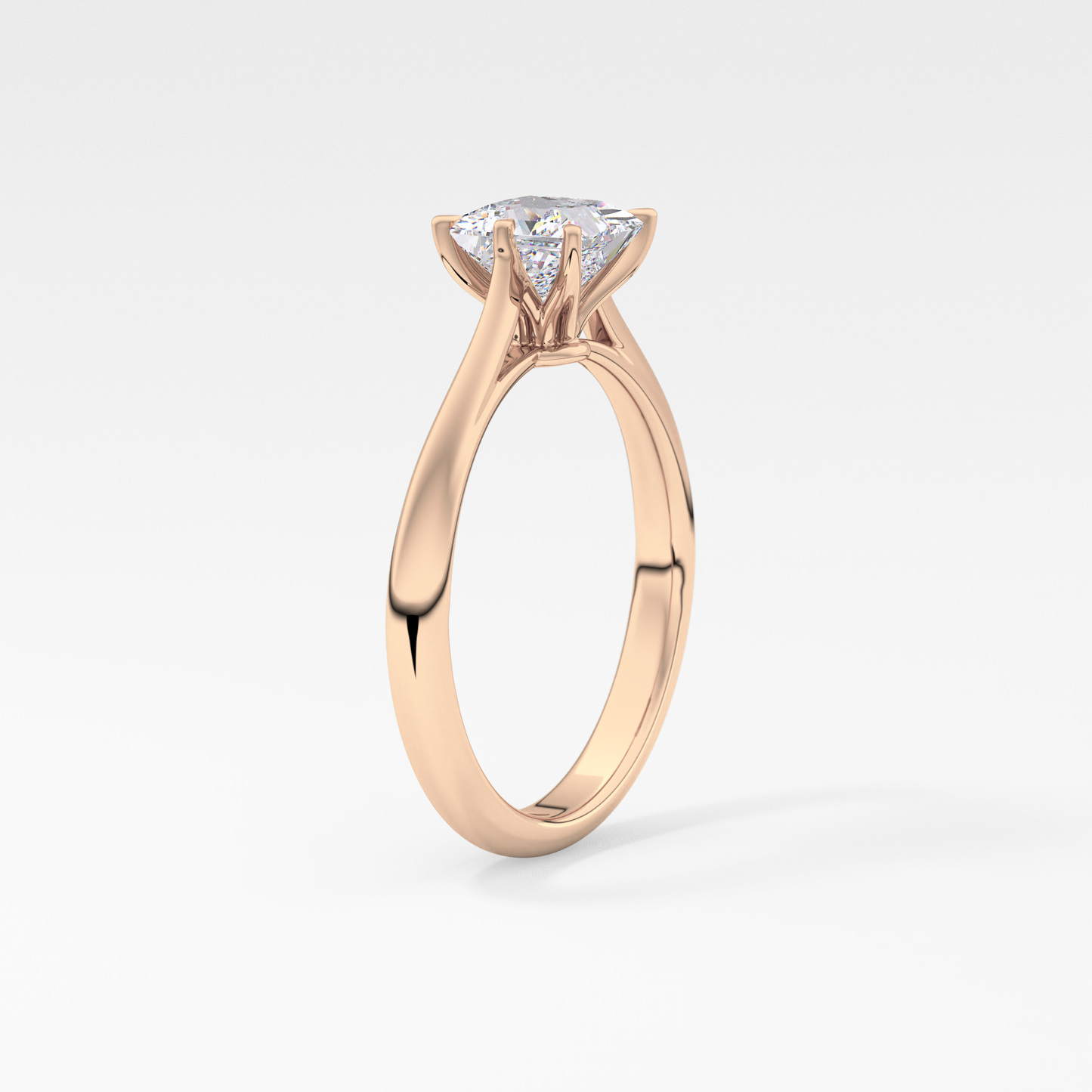 Princess Cut 1.04 Carat Moissanite Ring – Solitaire Setting in Gold