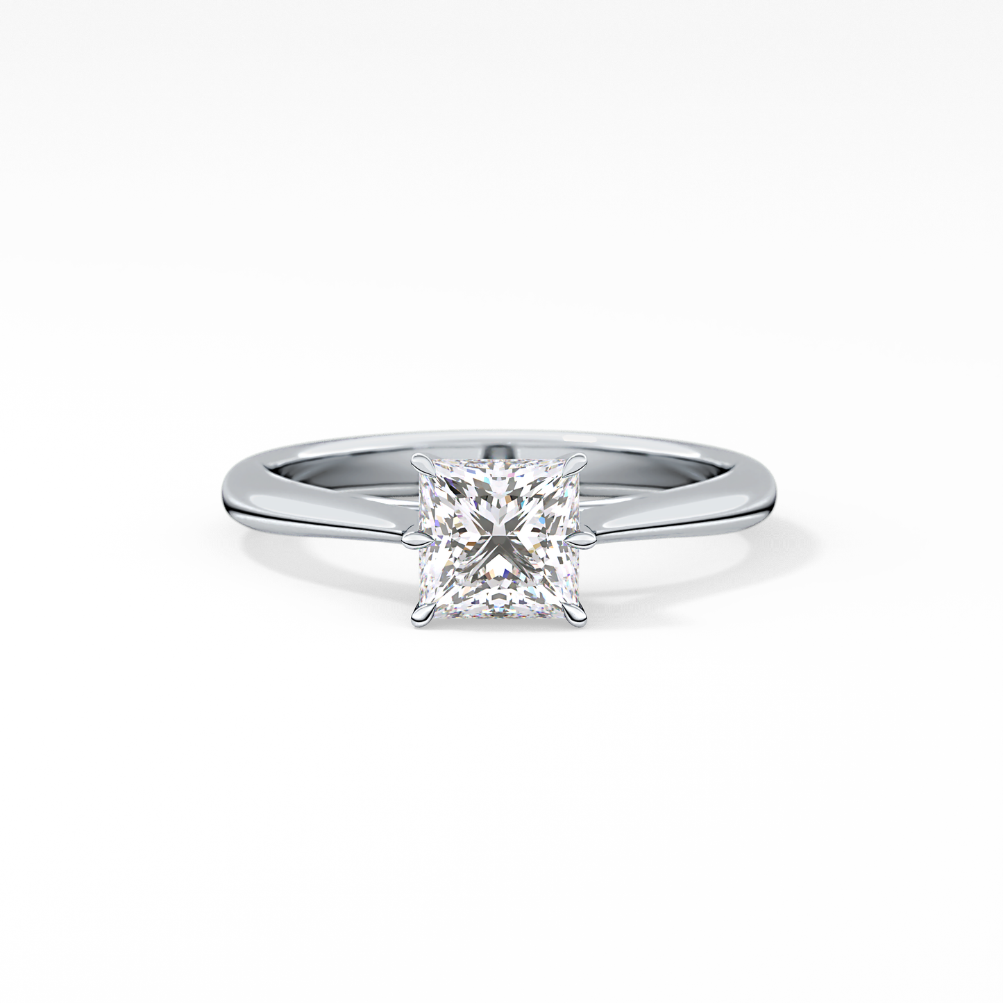 Princess Cut 1.04 Carat Moissanite Ring – Solitaire Setting in Gold
