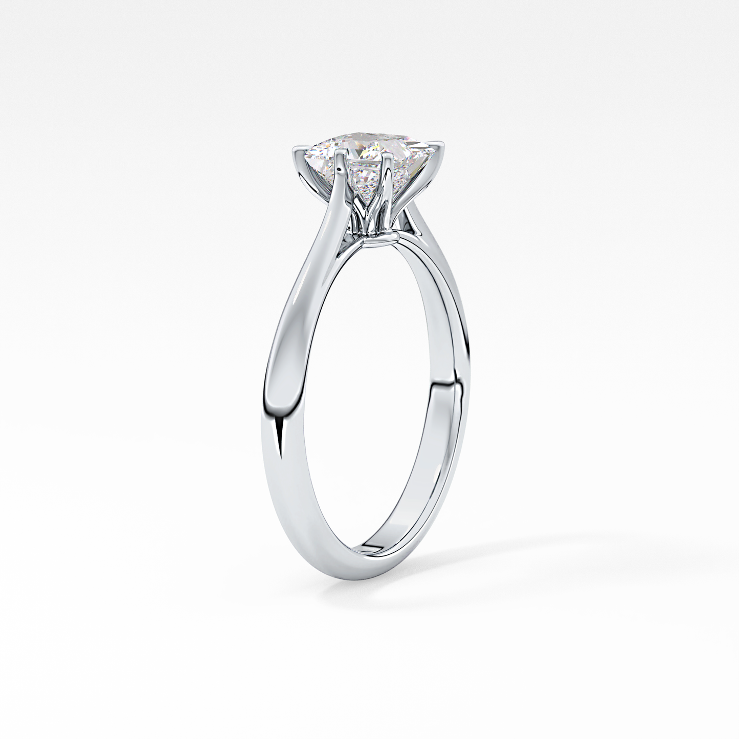 Princess Cut 1.04 Carat Moissanite Ring – Solitaire Setting in Gold