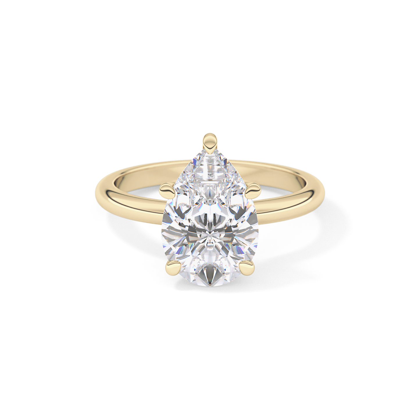 Pear Cut 2.84 Carat Moissanite Ring – Solitaire Style in Gold