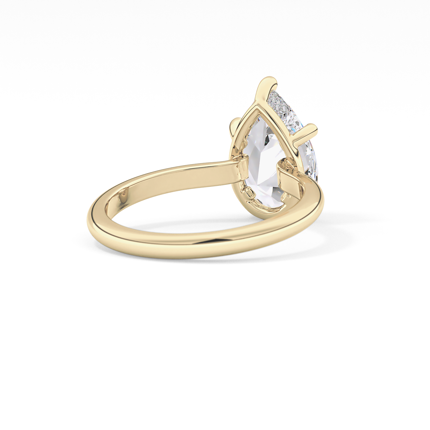 Pear Cut 2.84 Carat Moissanite Ring – Solitaire Style in Gold