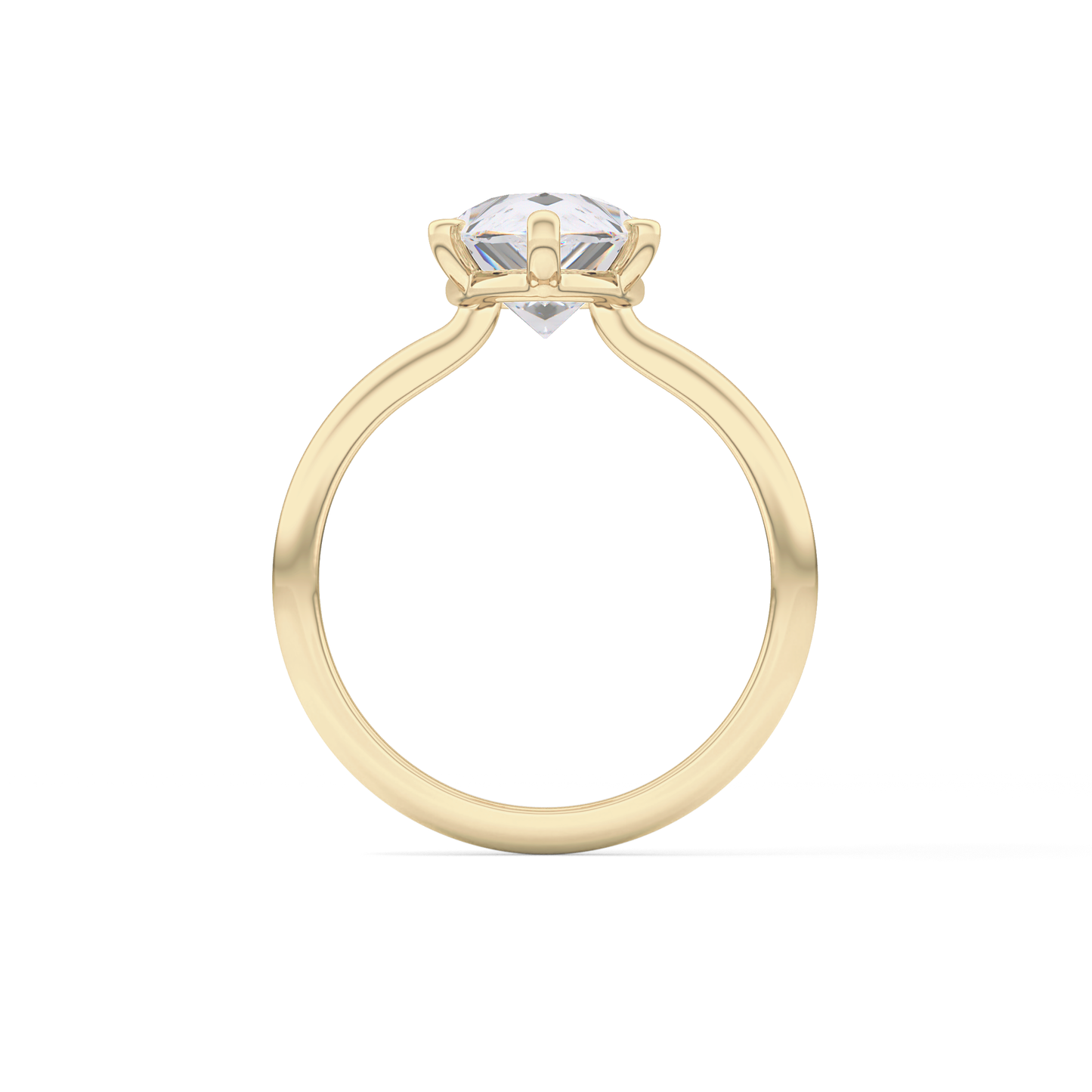 Pear Cut 2.84 Carat Moissanite Ring – Solitaire Style in Gold