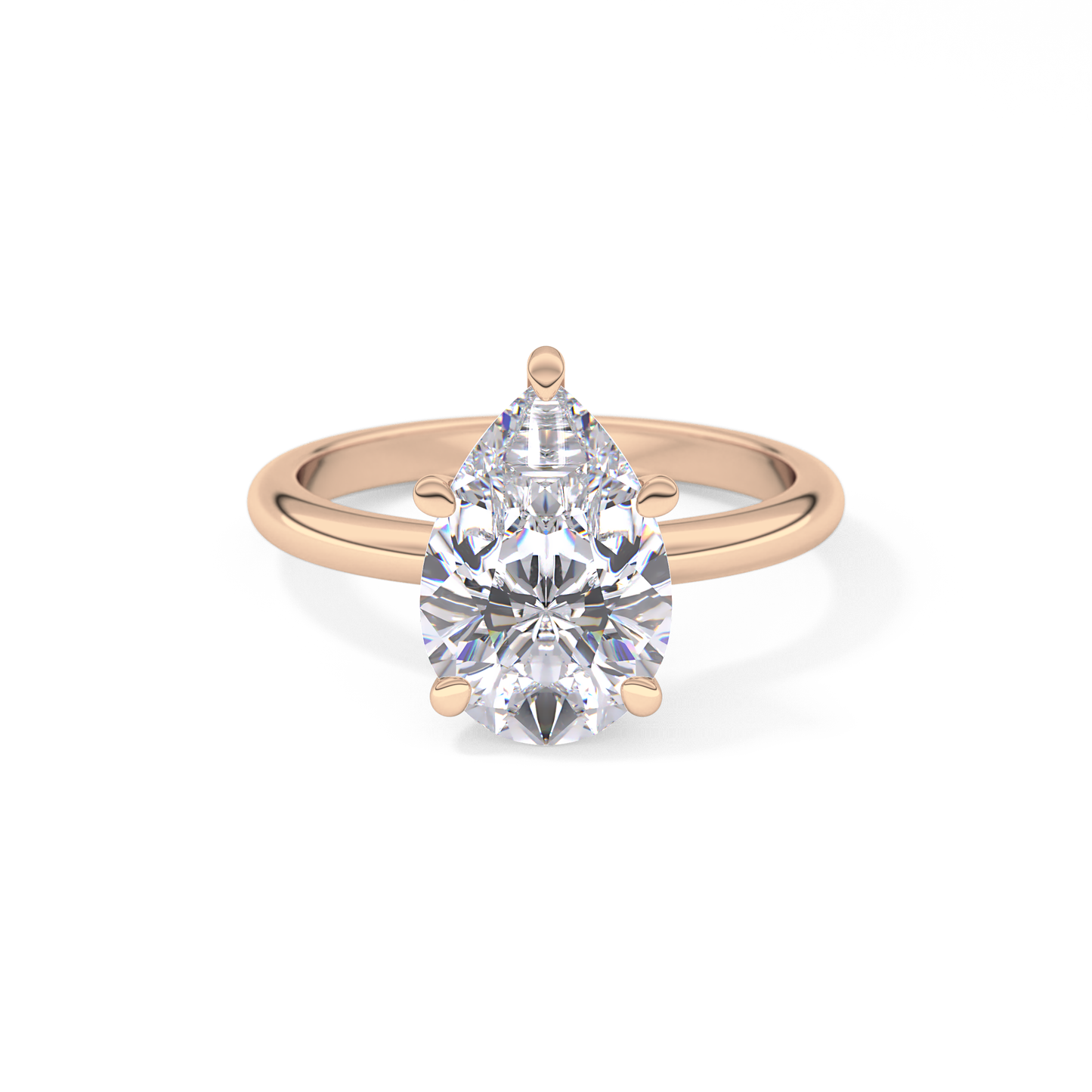 Pear Cut 2.84 Carat Moissanite Ring – Solitaire Style in Gold