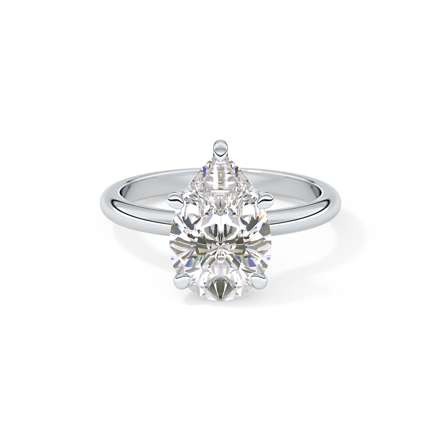 Pear Cut 2.84 Carat Moissanite Ring – Solitaire Style in Gold