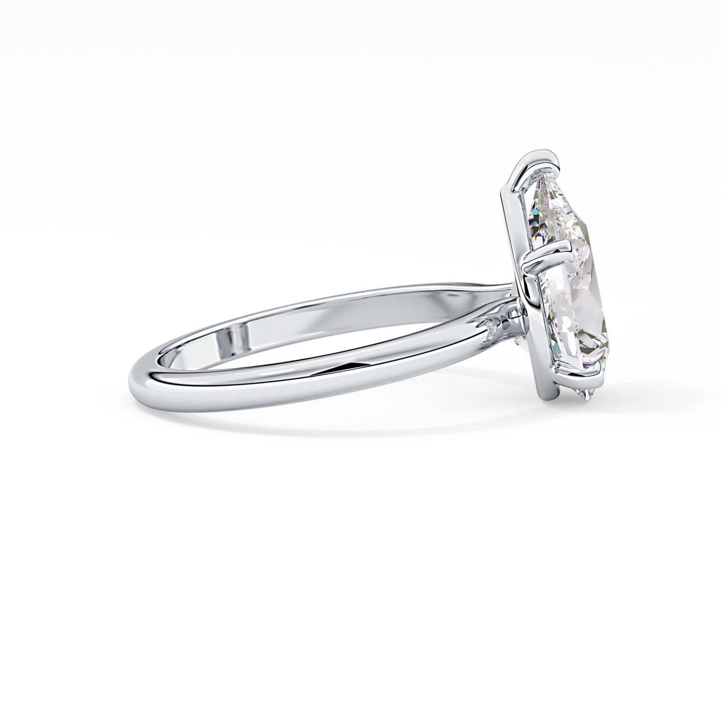 Pear Cut 2.84 Carat Moissanite Ring – Solitaire Style in Gold