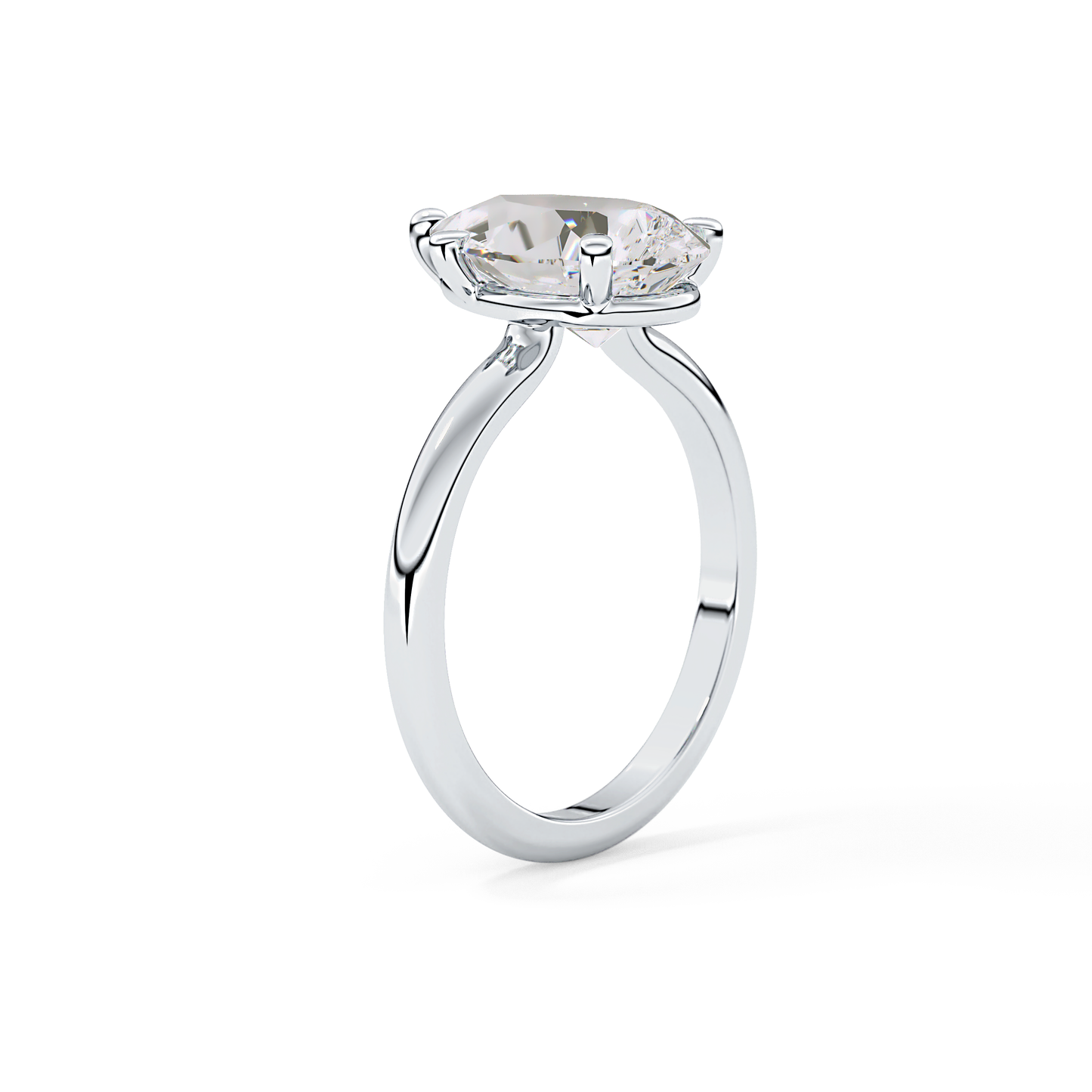 Pear Cut 2.84 Carat Moissanite Ring – Solitaire Style in Gold