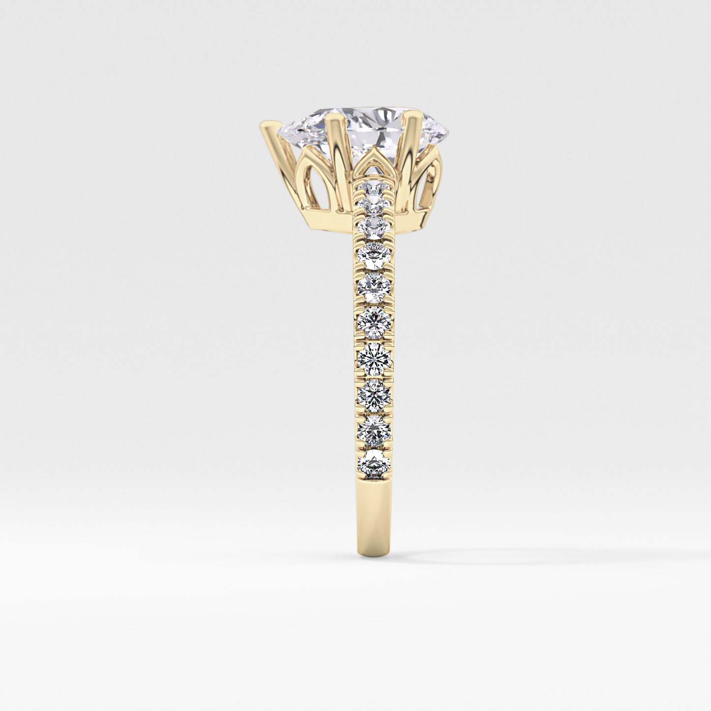 Pear Cut 1.81 Carat Moissanite Ring – Pave Setting in Gold
