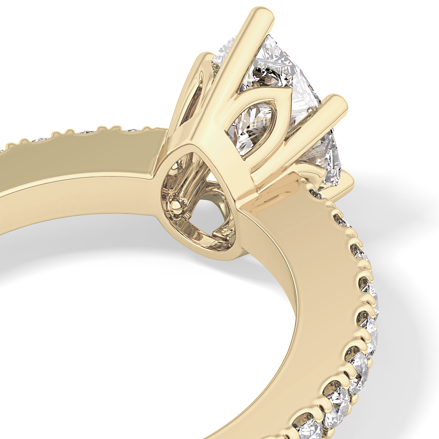 Pear Cut 1.81 Carat Moissanite Ring – Pave Setting in Gold