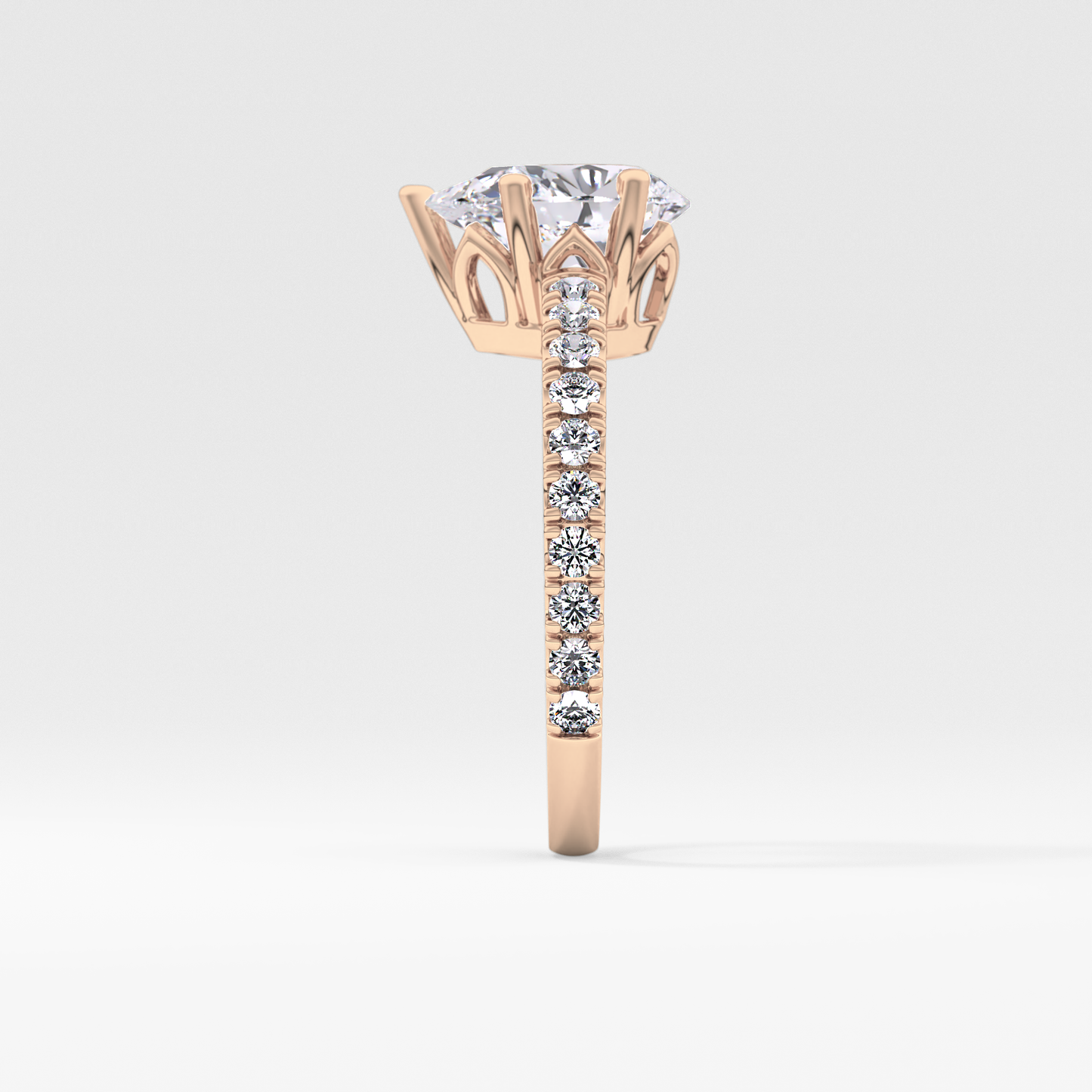 Pear Cut 1.81 Carat Moissanite Ring – Pave Setting in Gold
