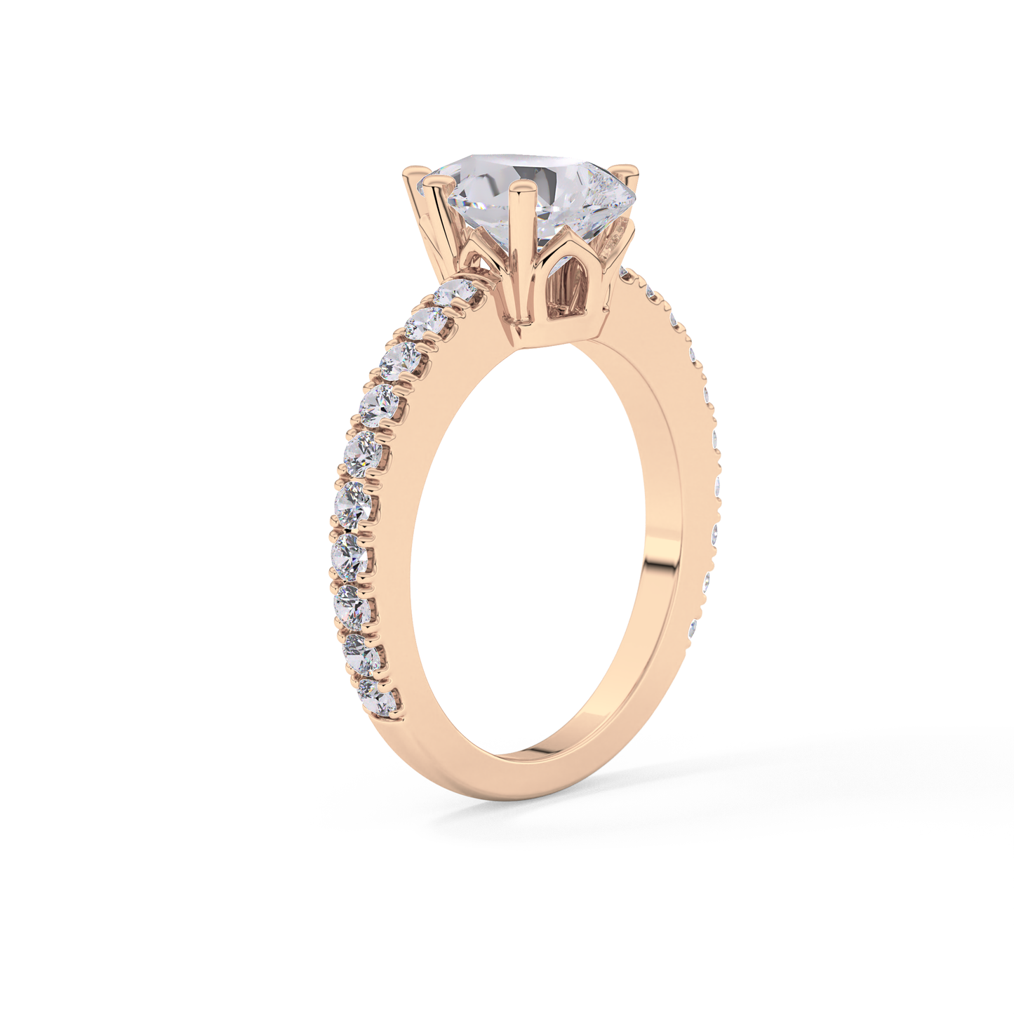 Pear Cut 1.81 Carat Moissanite Ring – Pave Setting in Gold