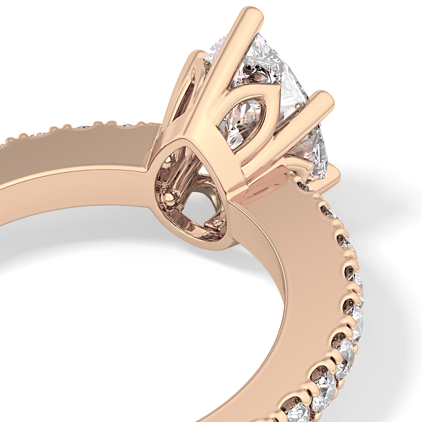 Pear Cut 1.81 Carat Moissanite Ring – Pave Setting in Gold
