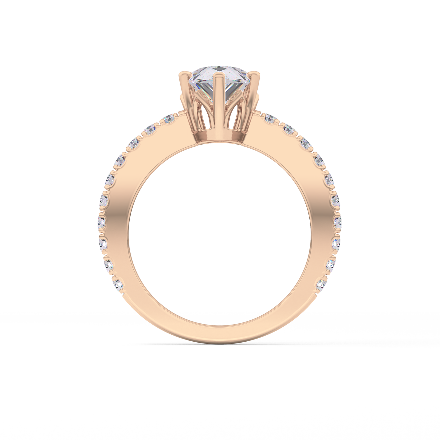 Pear Cut 1.81 Carat Moissanite Ring – Pave Setting in Gold