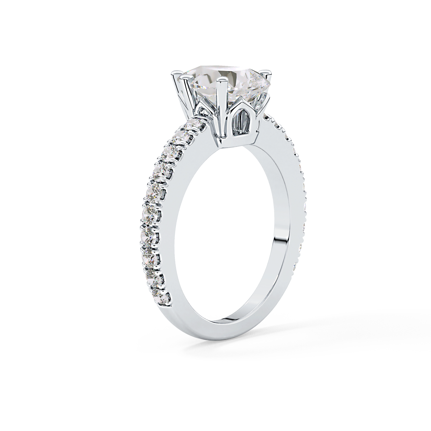 Pear Cut 1.81 Carat Moissanite Ring – Pave Setting in Gold