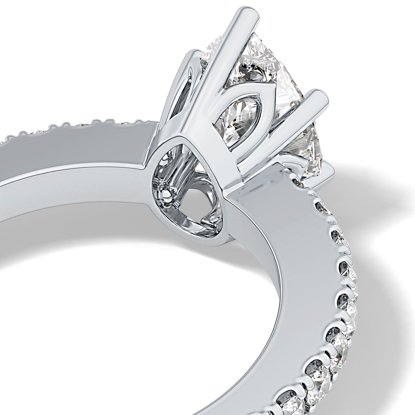 Pear Cut 1.81 Carat Moissanite Ring – Pave Setting in Gold