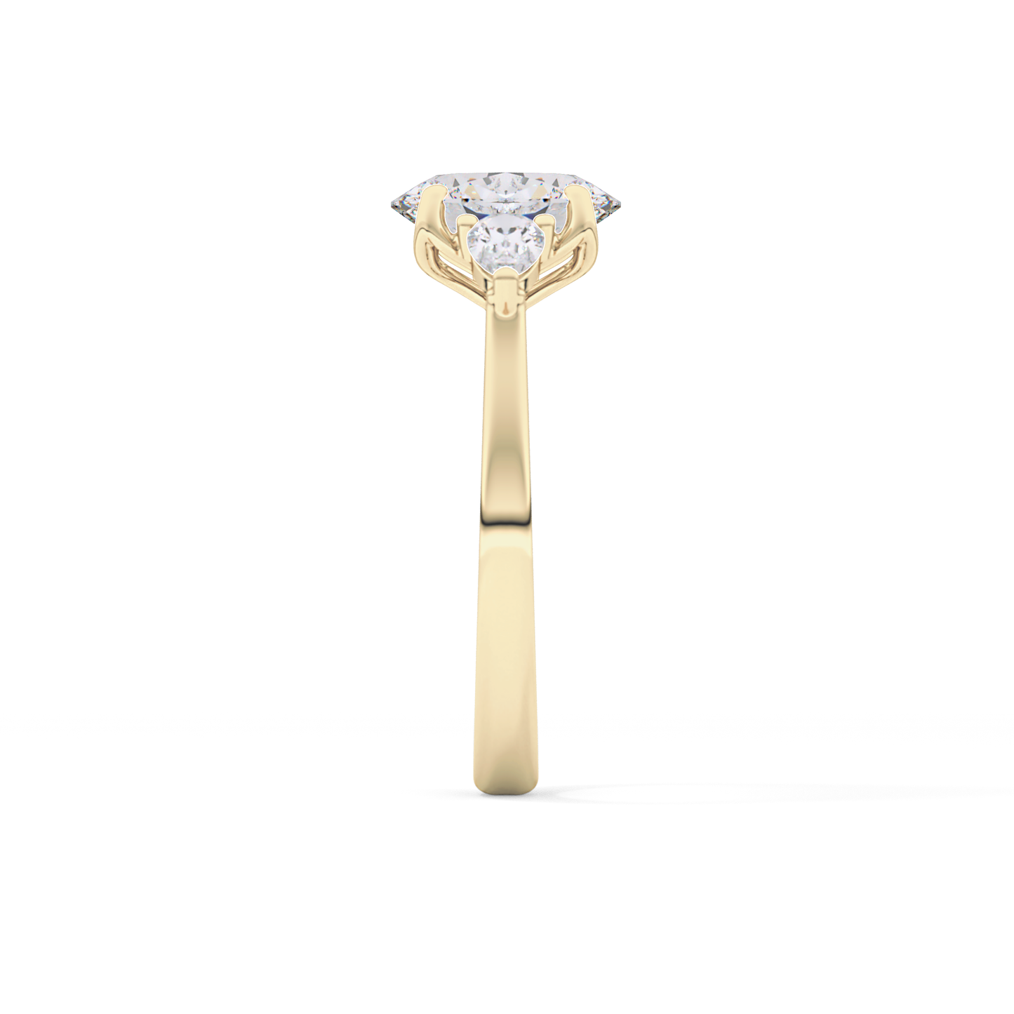 Oval Cut 1.67 Carat Moissanite Ring – Three Stones Setting in Gold