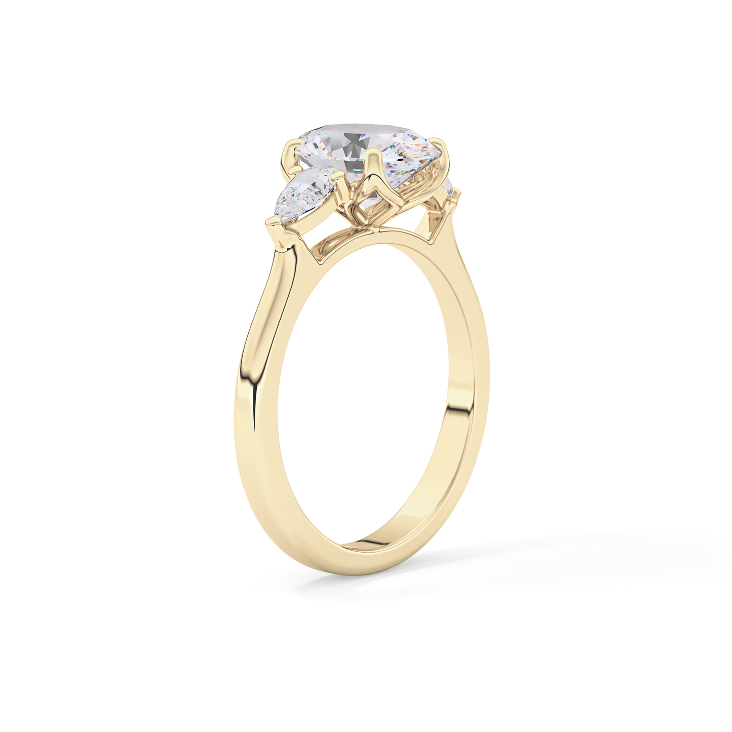 Oval Cut 1.67 Carat Moissanite Ring – Three Stones Setting in Gold