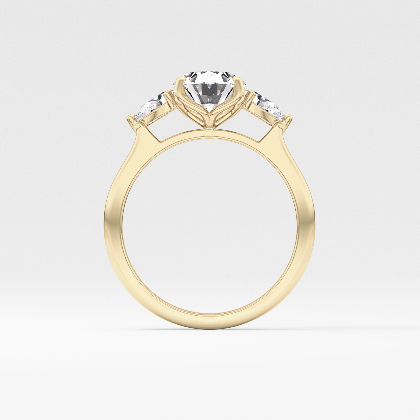 Oval Cut 1.67 Carat Moissanite Ring – Three Stones Setting in Gold