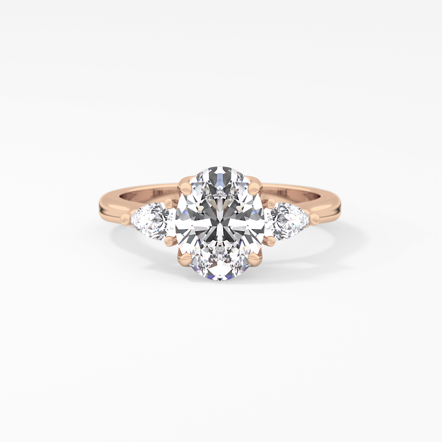 Oval Cut 1.67 Carat Moissanite Ring – Three Stones Setting in Gold