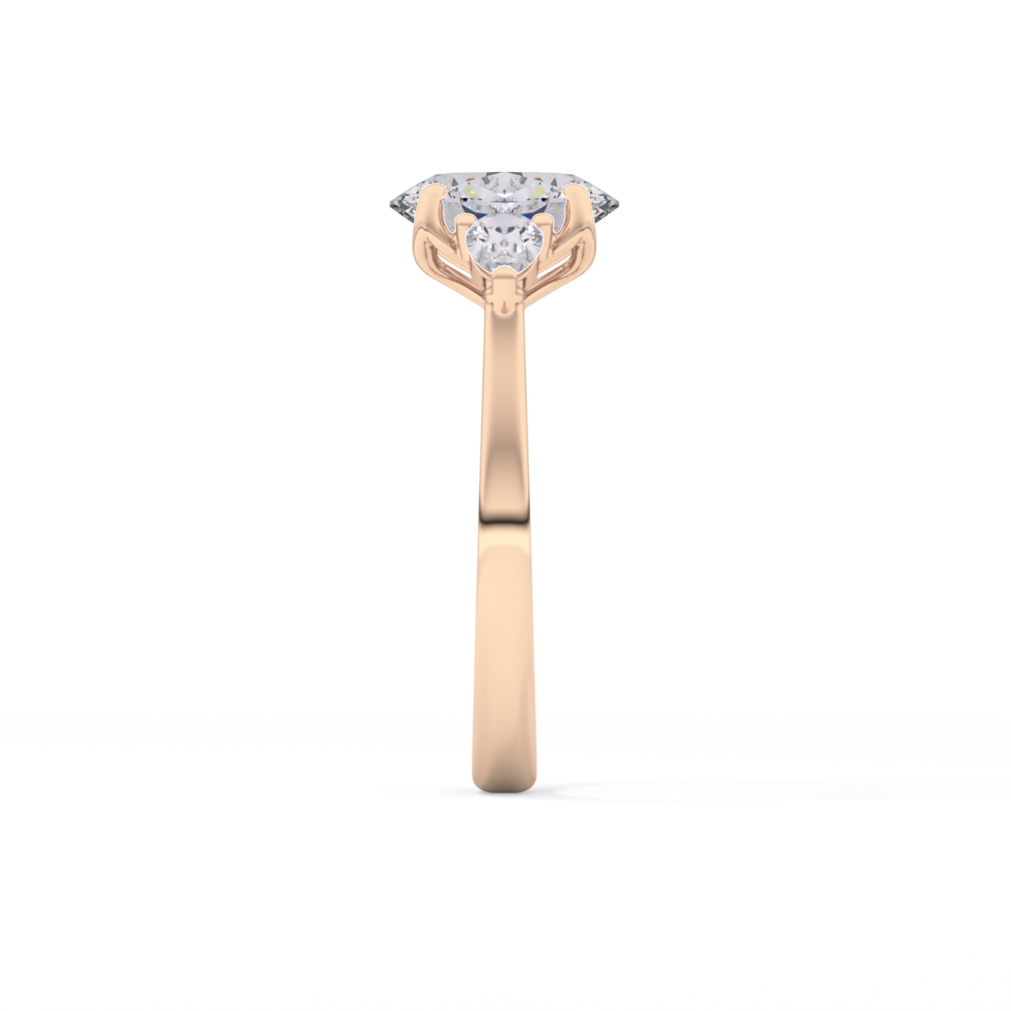 Oval Cut 1.67 Carat Moissanite Ring – Three Stones Setting in Gold