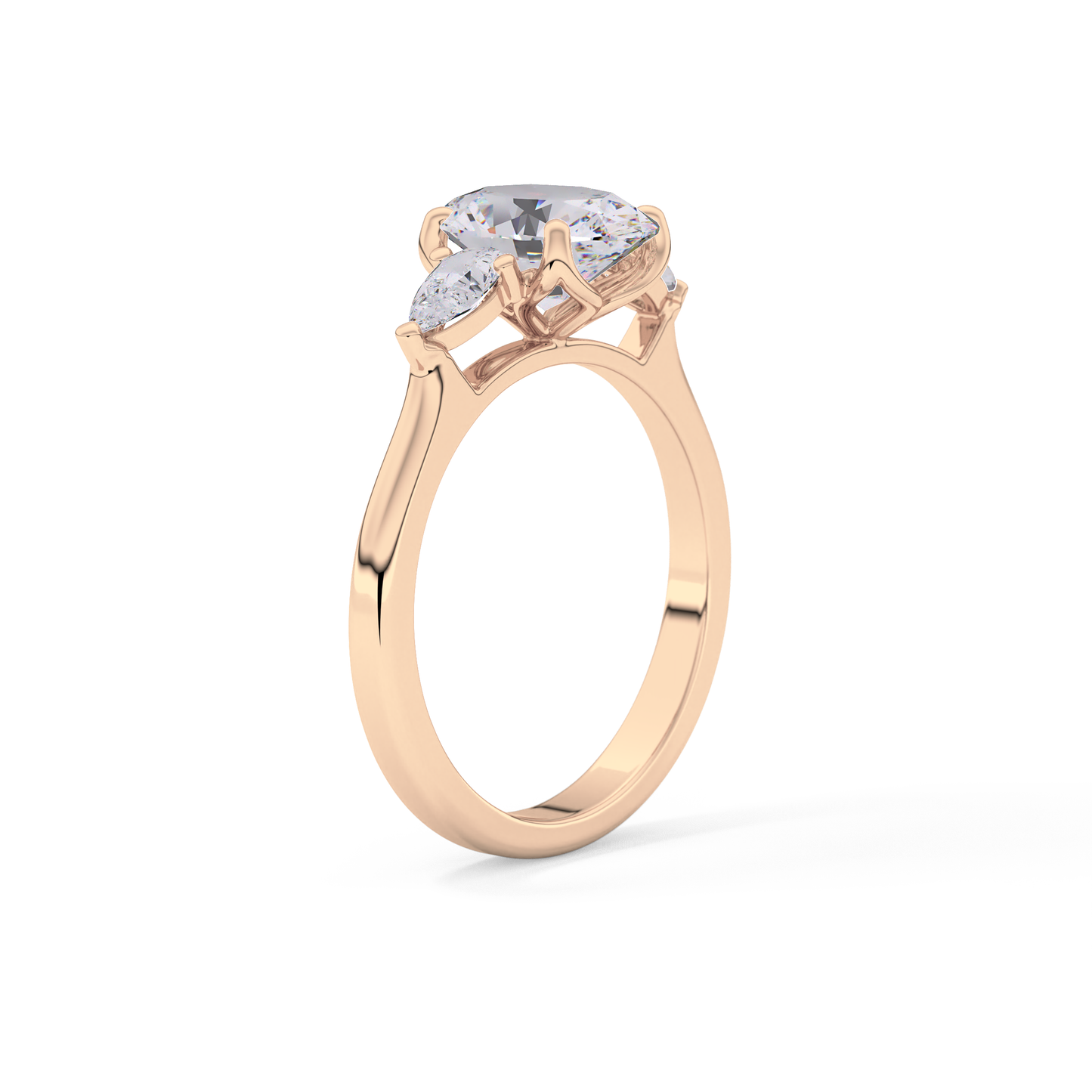 Oval Cut 1.67 Carat Moissanite Ring – Three Stones Setting in Gold