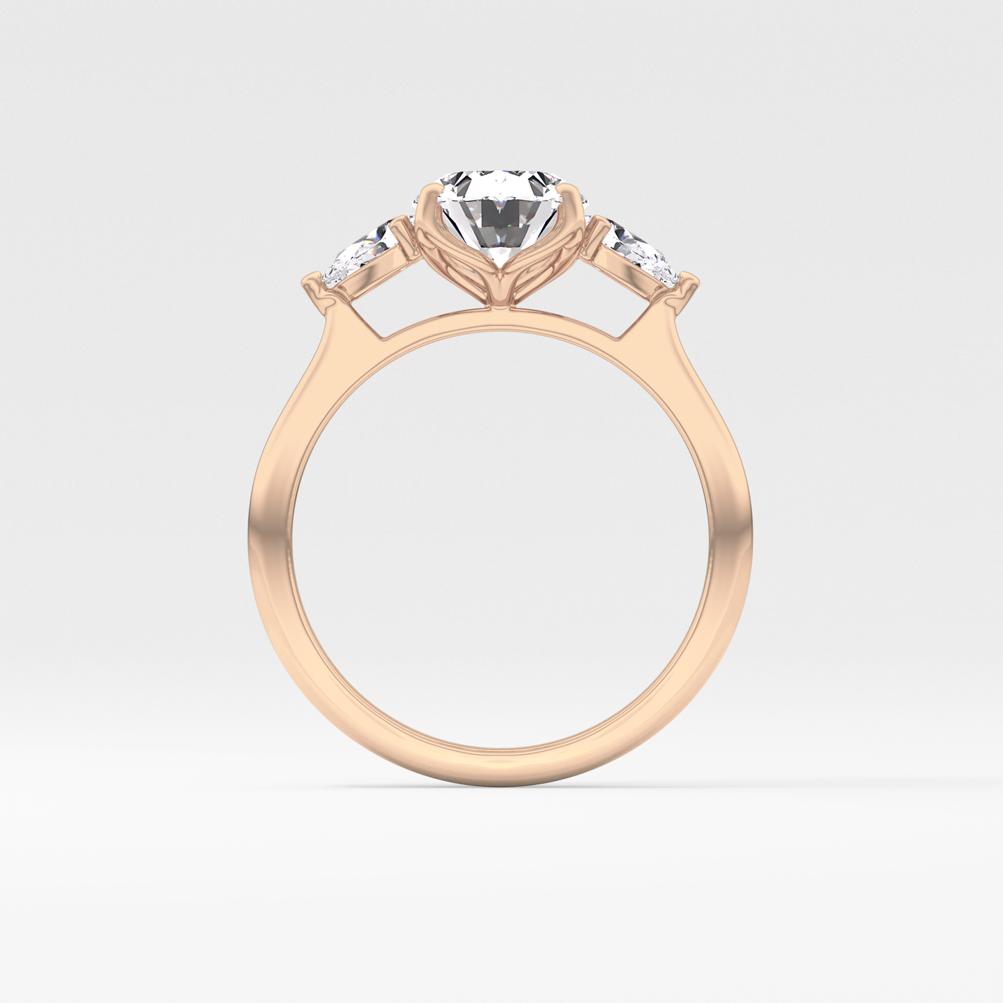 Oval Cut 1.67 Carat Moissanite Ring – Three Stones Setting in Gold