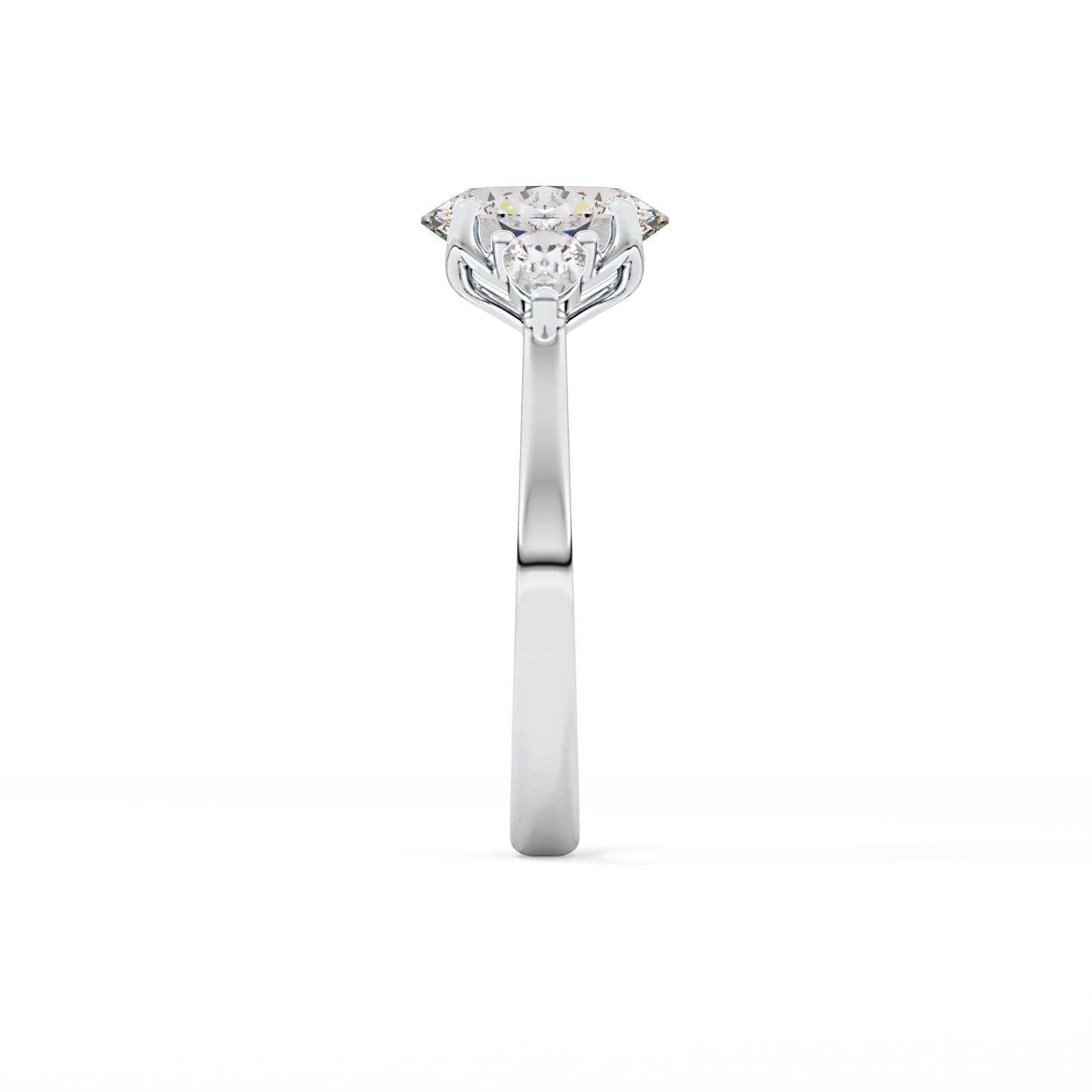 Oval Cut 1.67 Carat Moissanite Ring – Three Stones Setting in Gold
