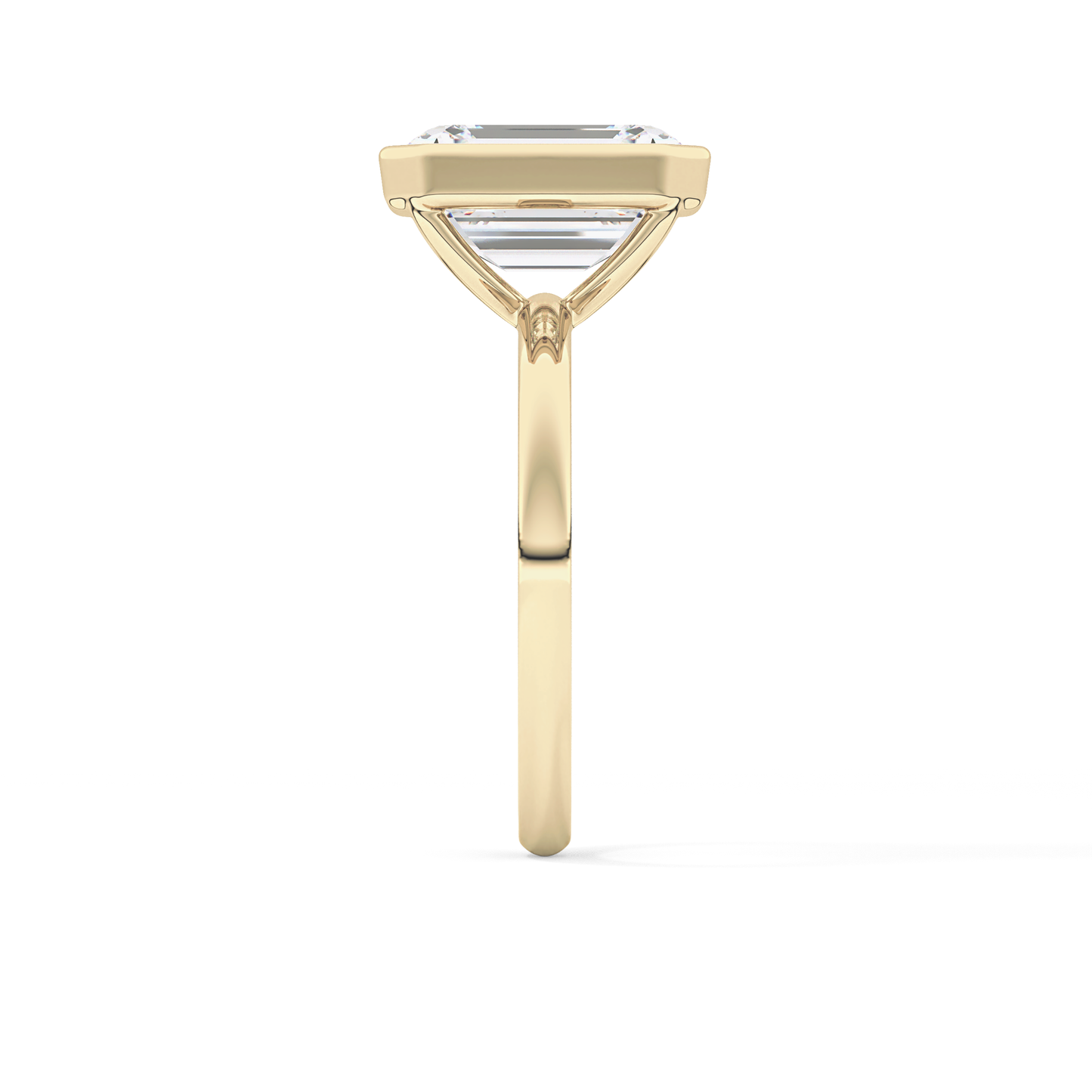 Emerald Cut 3.71 Carat Moissanite Ring - Solitaire Setting in Gold