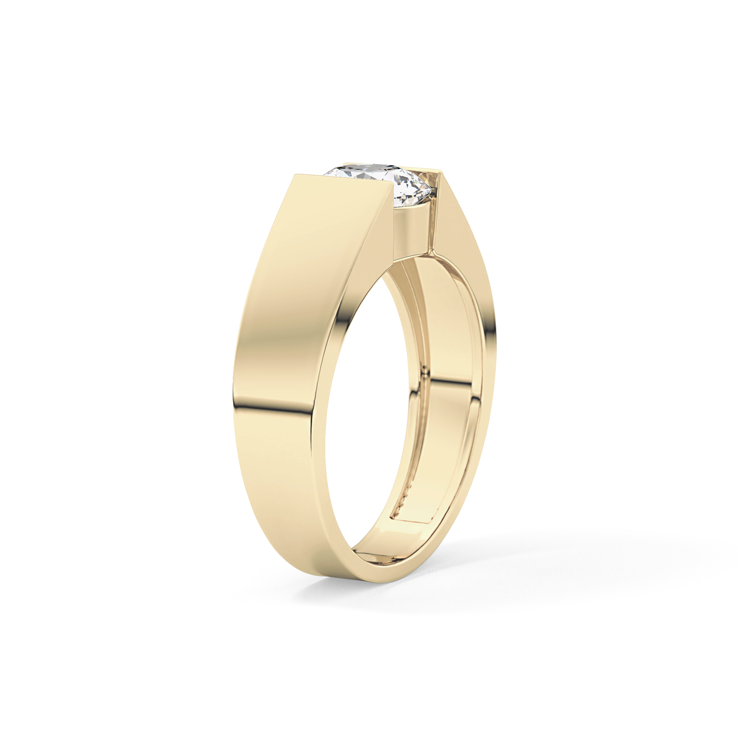 Round Cut 1.11 Carat Moissanite Ring - Tension Setting in Gold