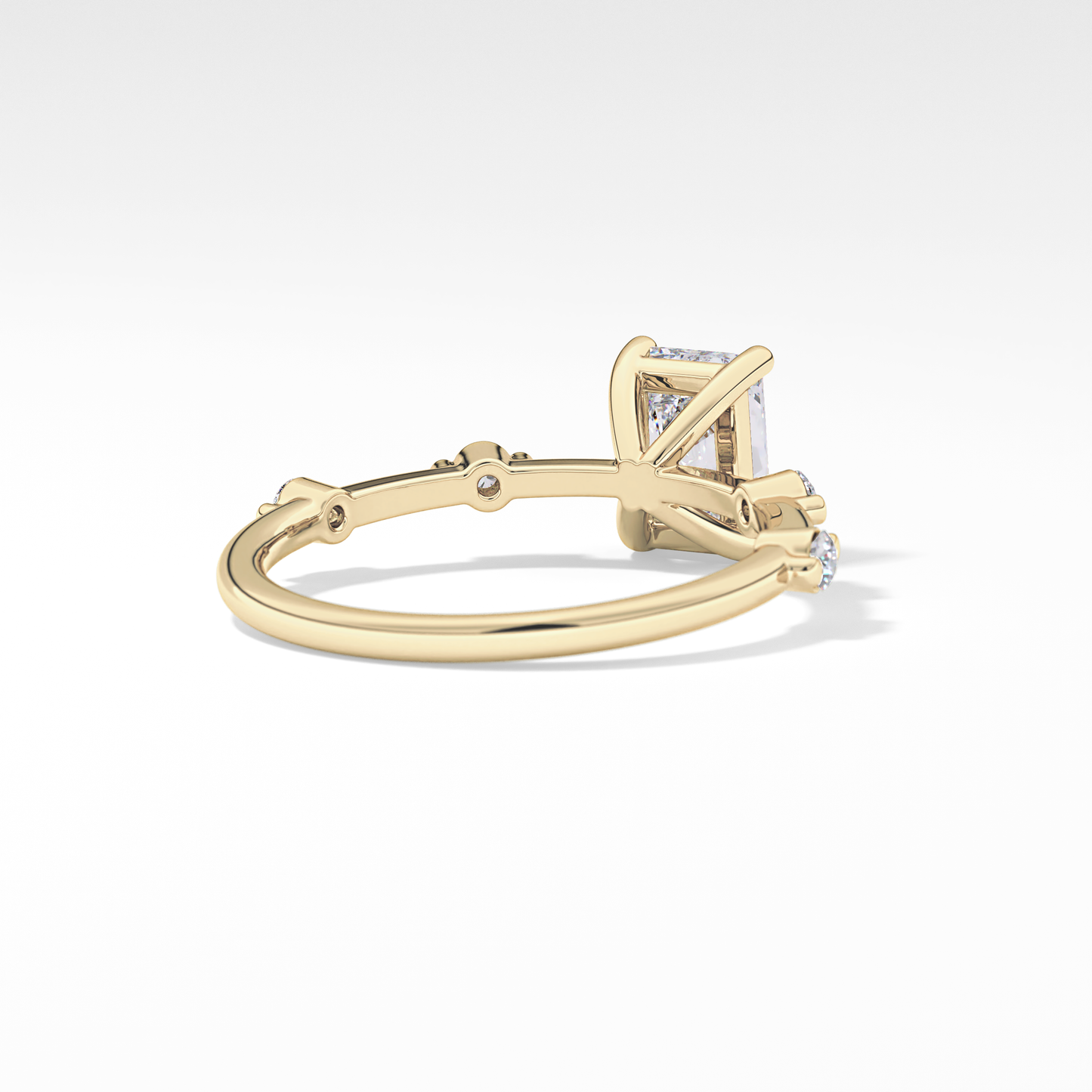 Radiant Cut 1.21 Carat Moissanite Ring – Dainty Setting in Gold