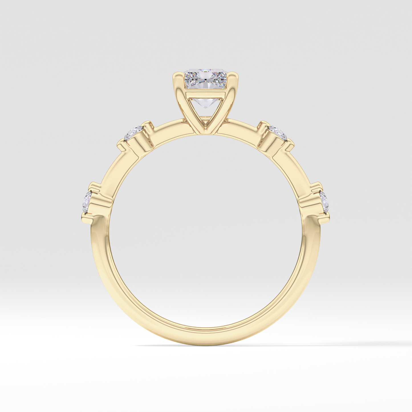 Radiant Cut 1.21 Carat Moissanite Ring – Dainty Setting in Gold